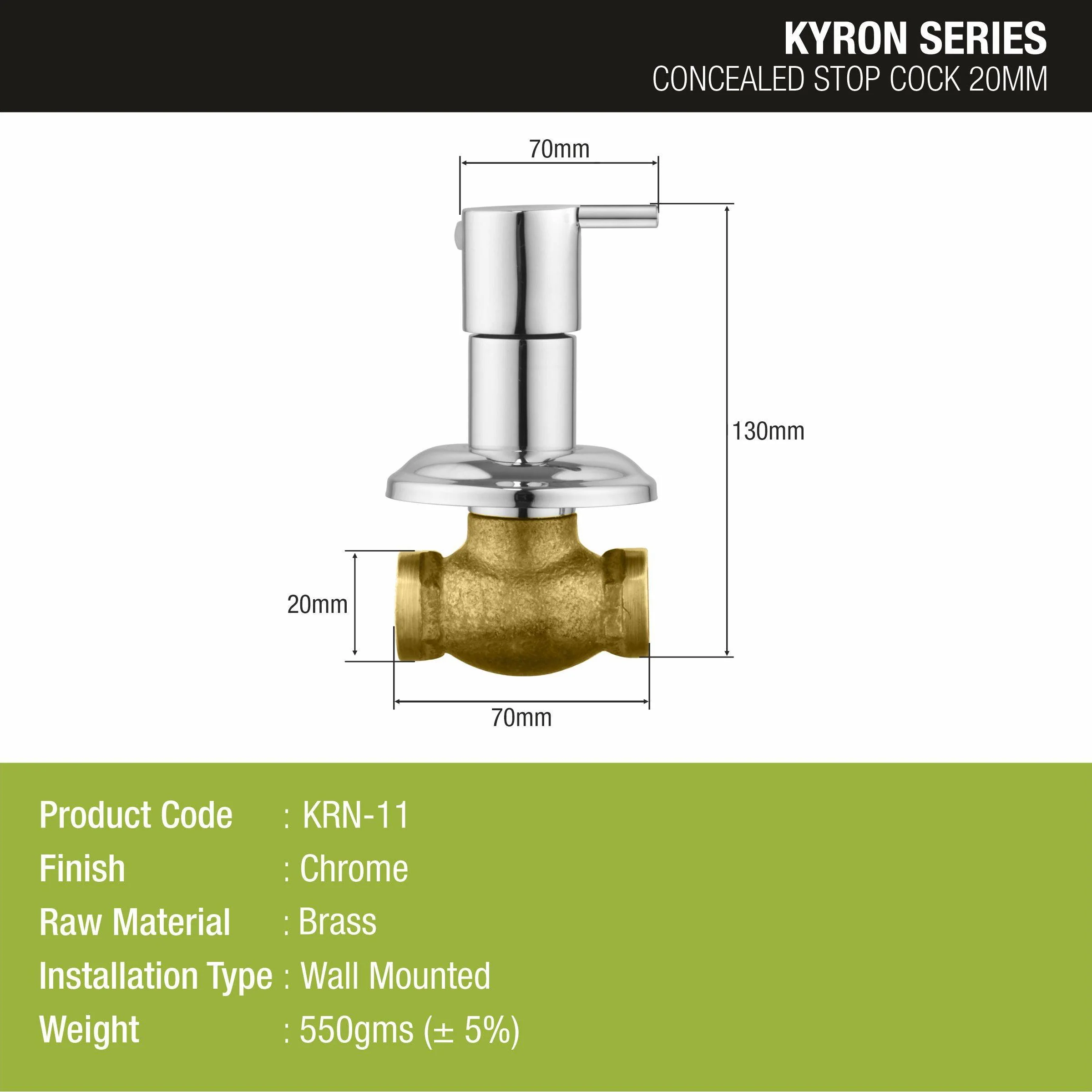Kyron Concealed Stop Valve (20mm) Brass Faucet - LIPKA - Image 2