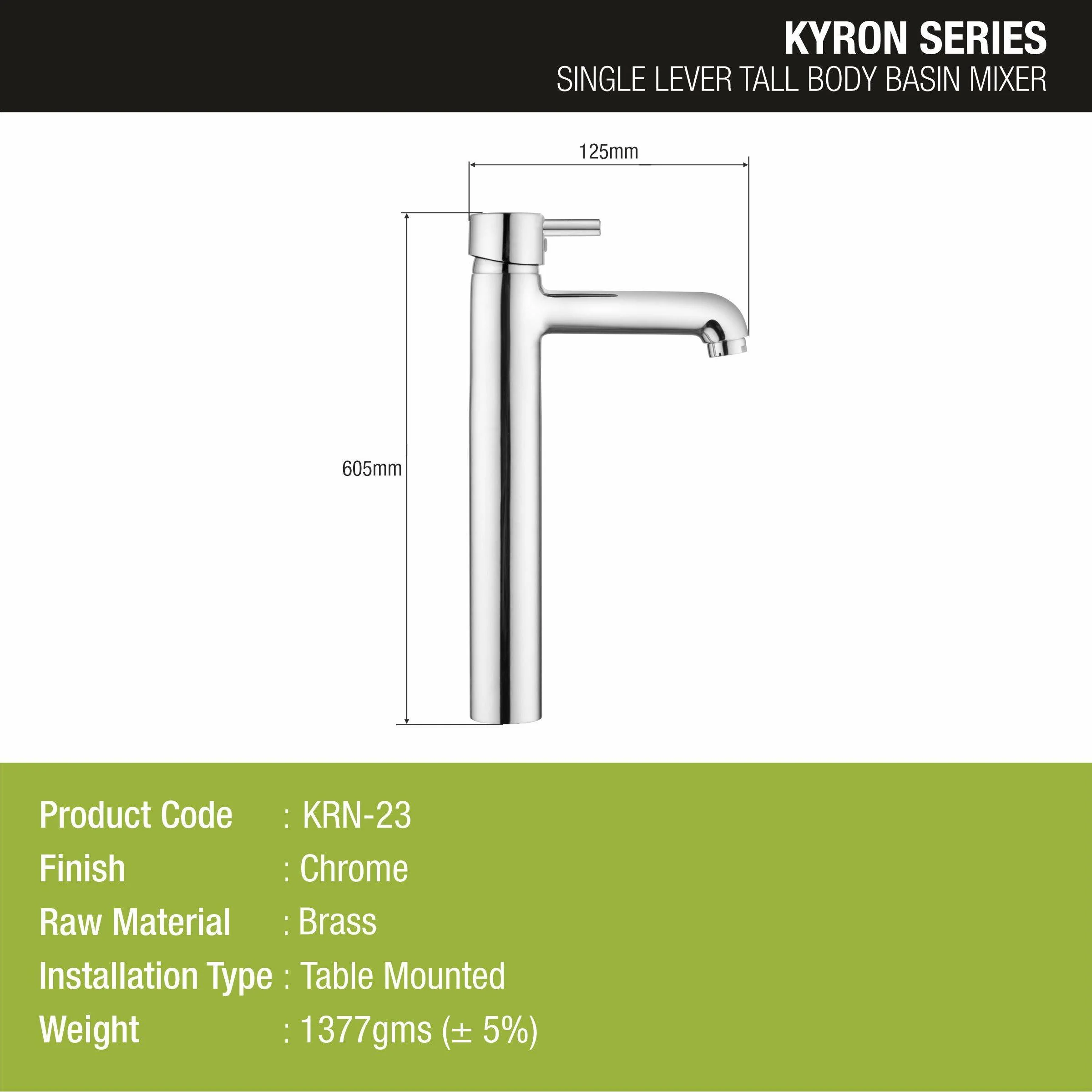 Kyron Single Lever Tall Body Basin Mixer Faucet - LIPKA - Image 2