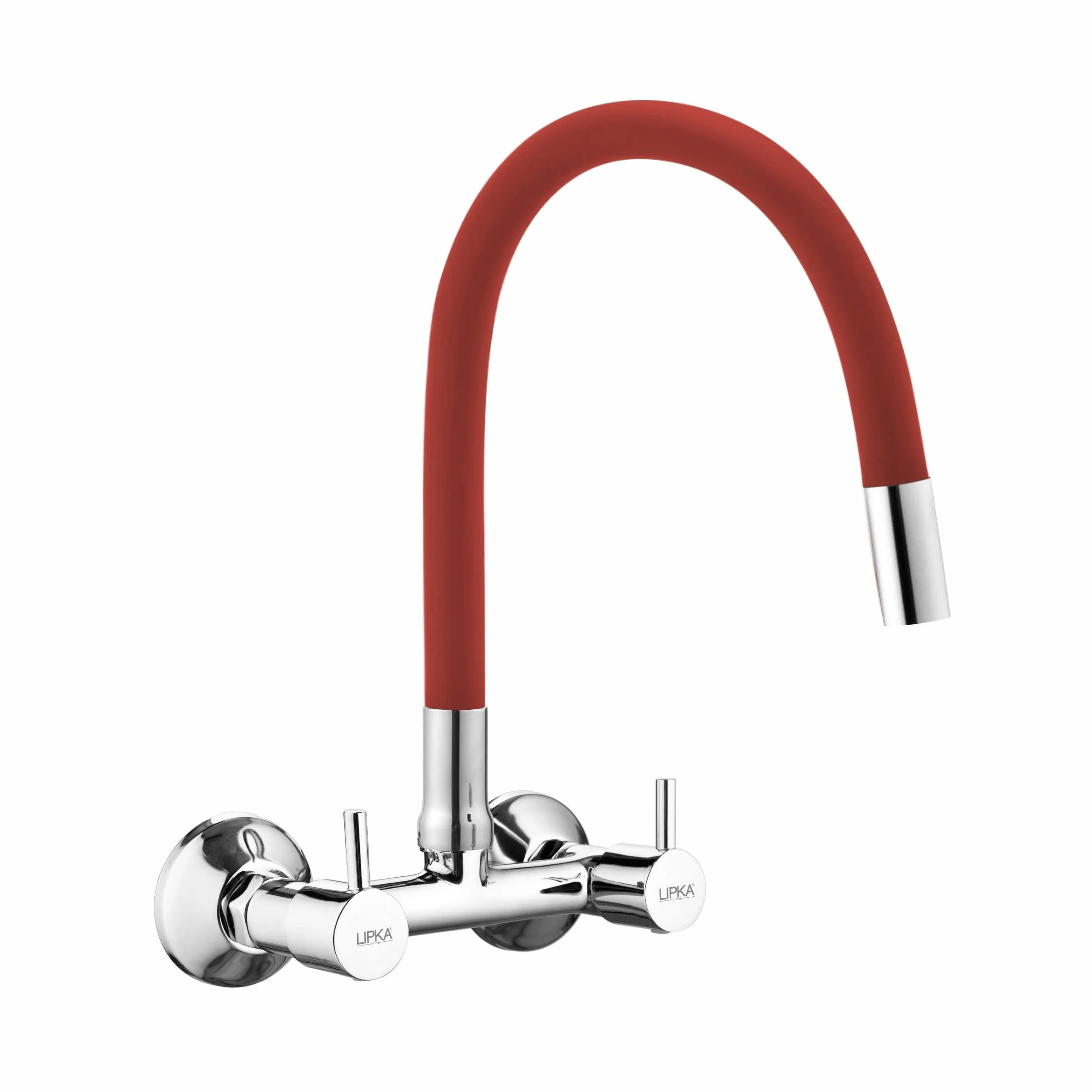 Kyron Sink Mixer Brass Faucet with Flexible Silicone Spout (Red) - LIPKA