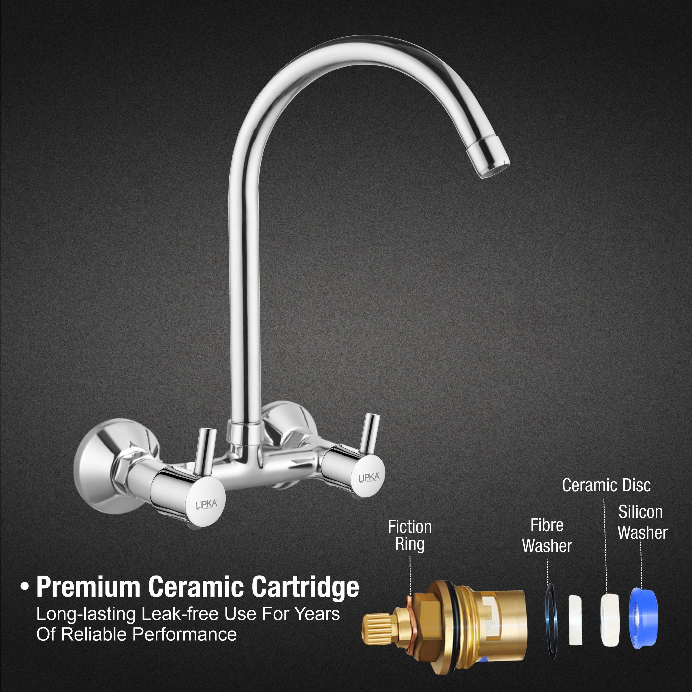 Kyron Sink Mixer Brass Faucet with Round Swivel Spout (20 Inches) - LIPKA - Image 3