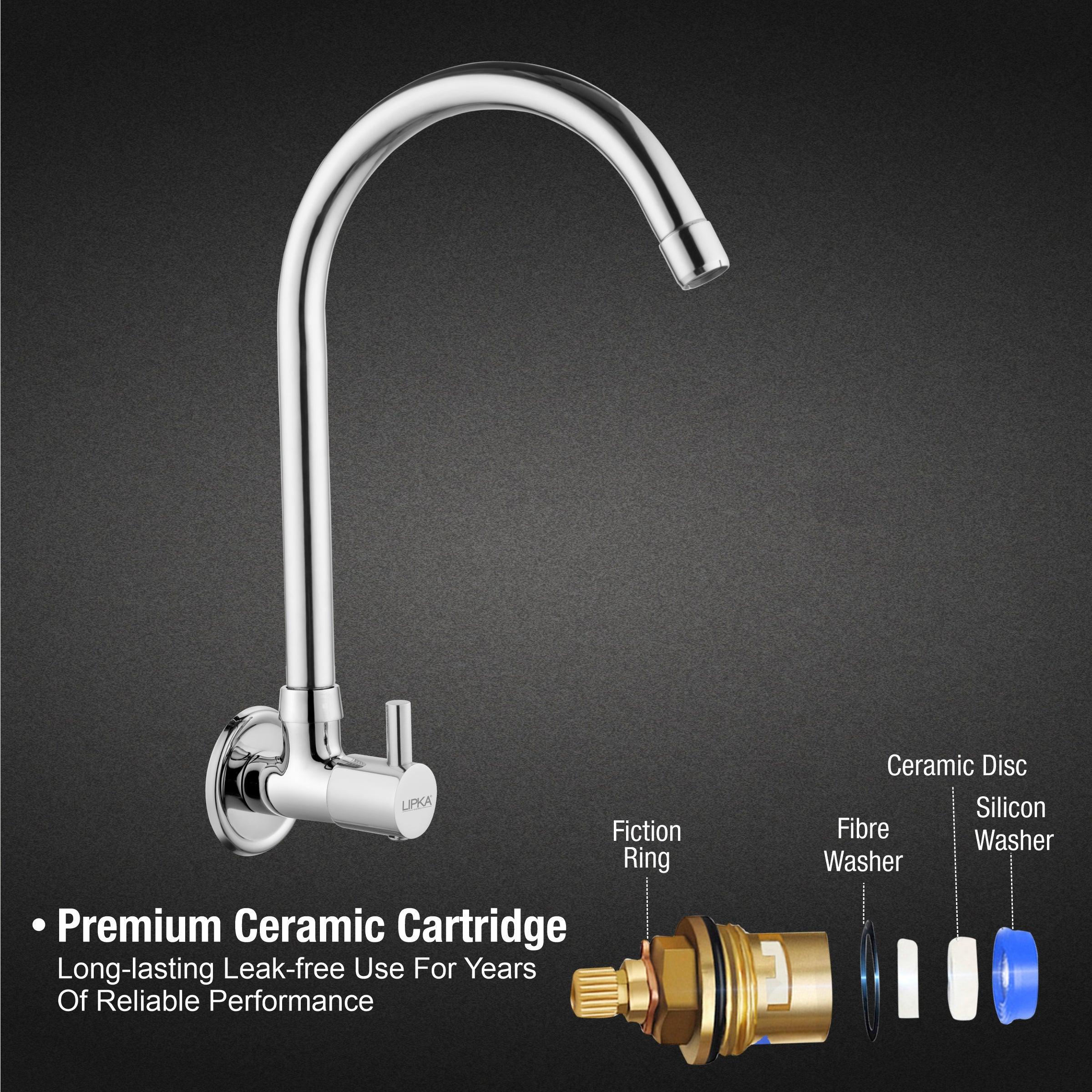 Kyron Sink Tap Brass Faucet with Round Swivel Spout (20 Inches) - LIPKA - Image 3