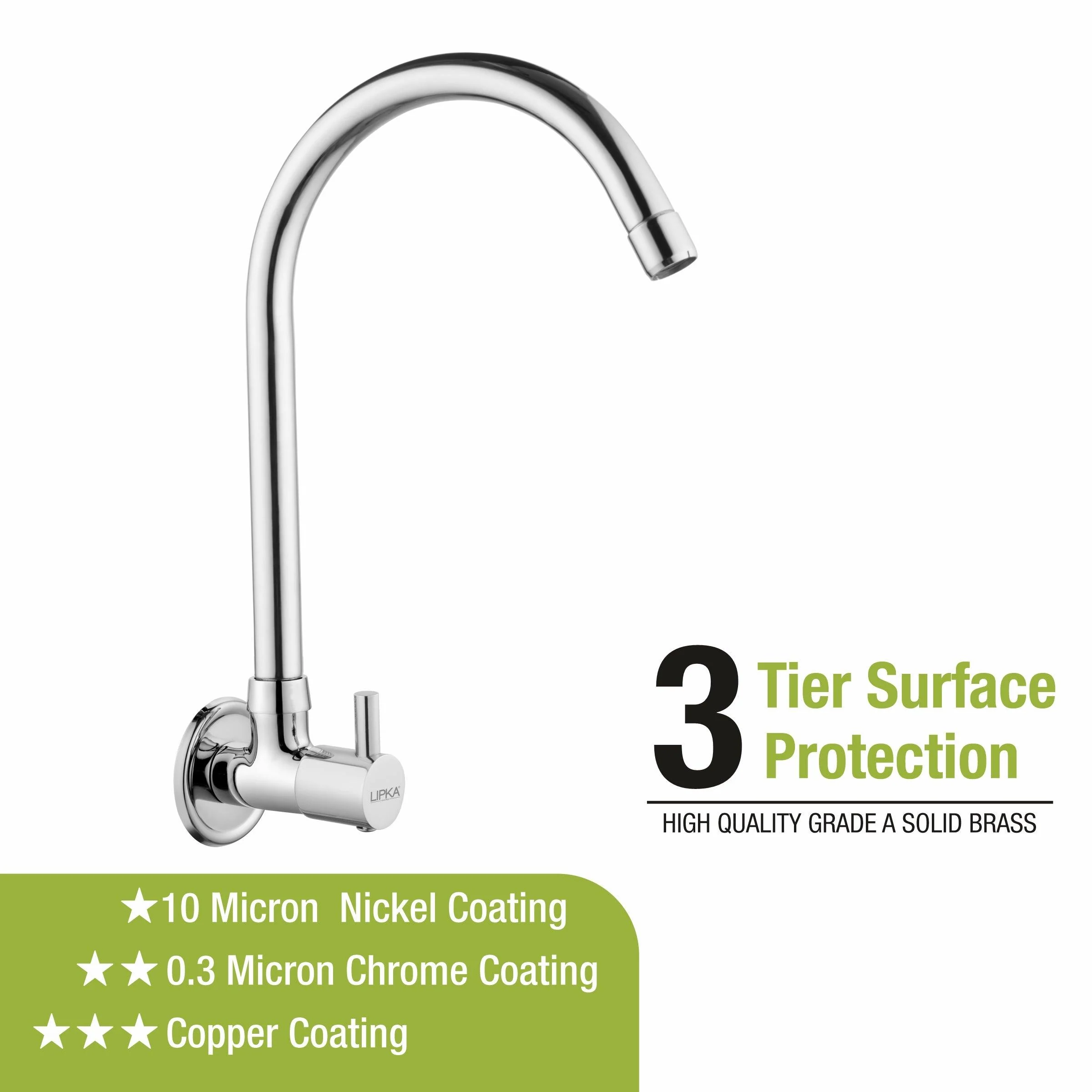 Kyron Sink Tap Brass Faucet with Round Swivel Spout (20 Inches) - LIPKA - Image 4