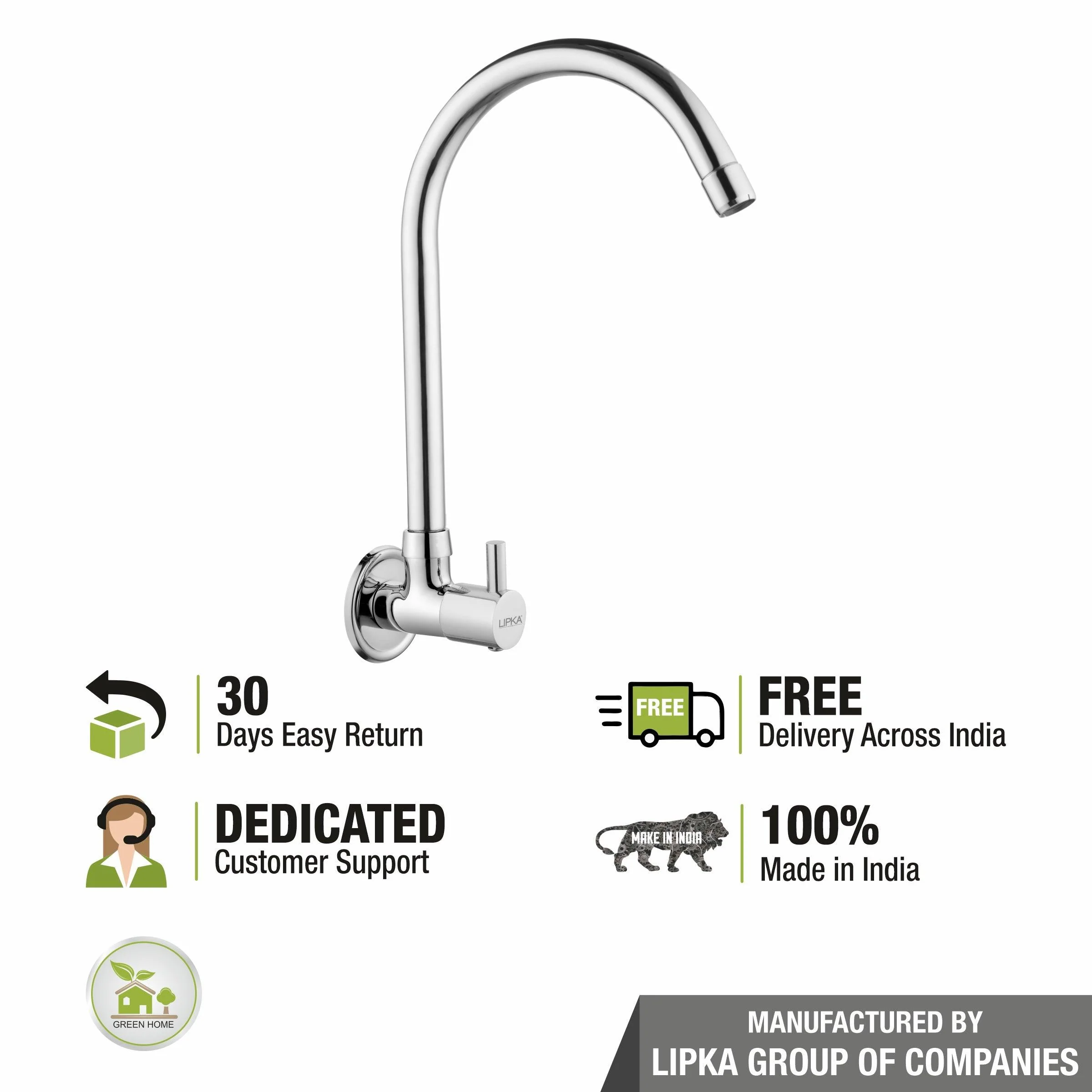 Kyron Sink Tap Brass Faucet with Round Swivel Spout (20 Inches) - LIPKA - Image 6
