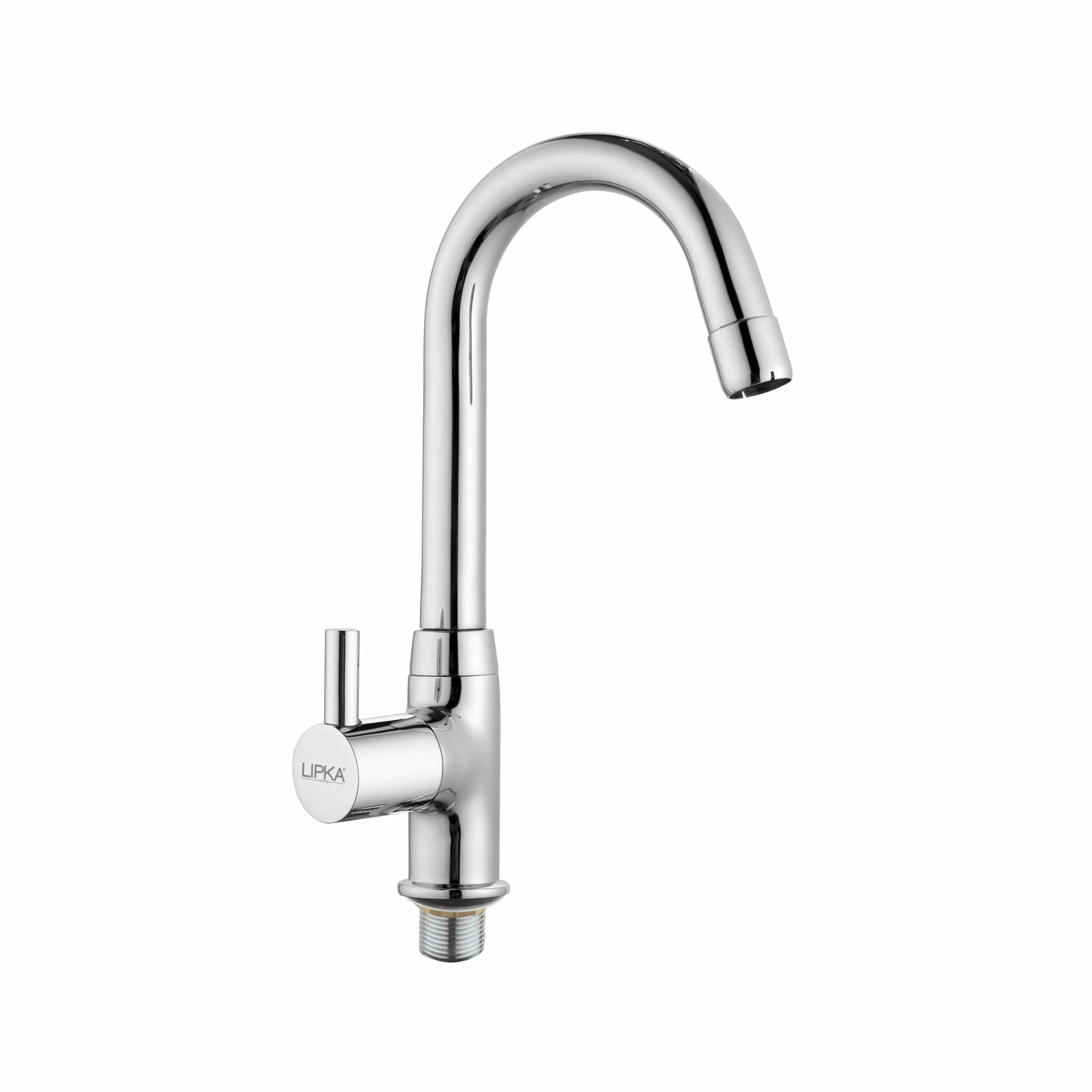 Kyron Swan Neck Brass Faucet with Round Swivel Spout (12 Inches) - LIPKA