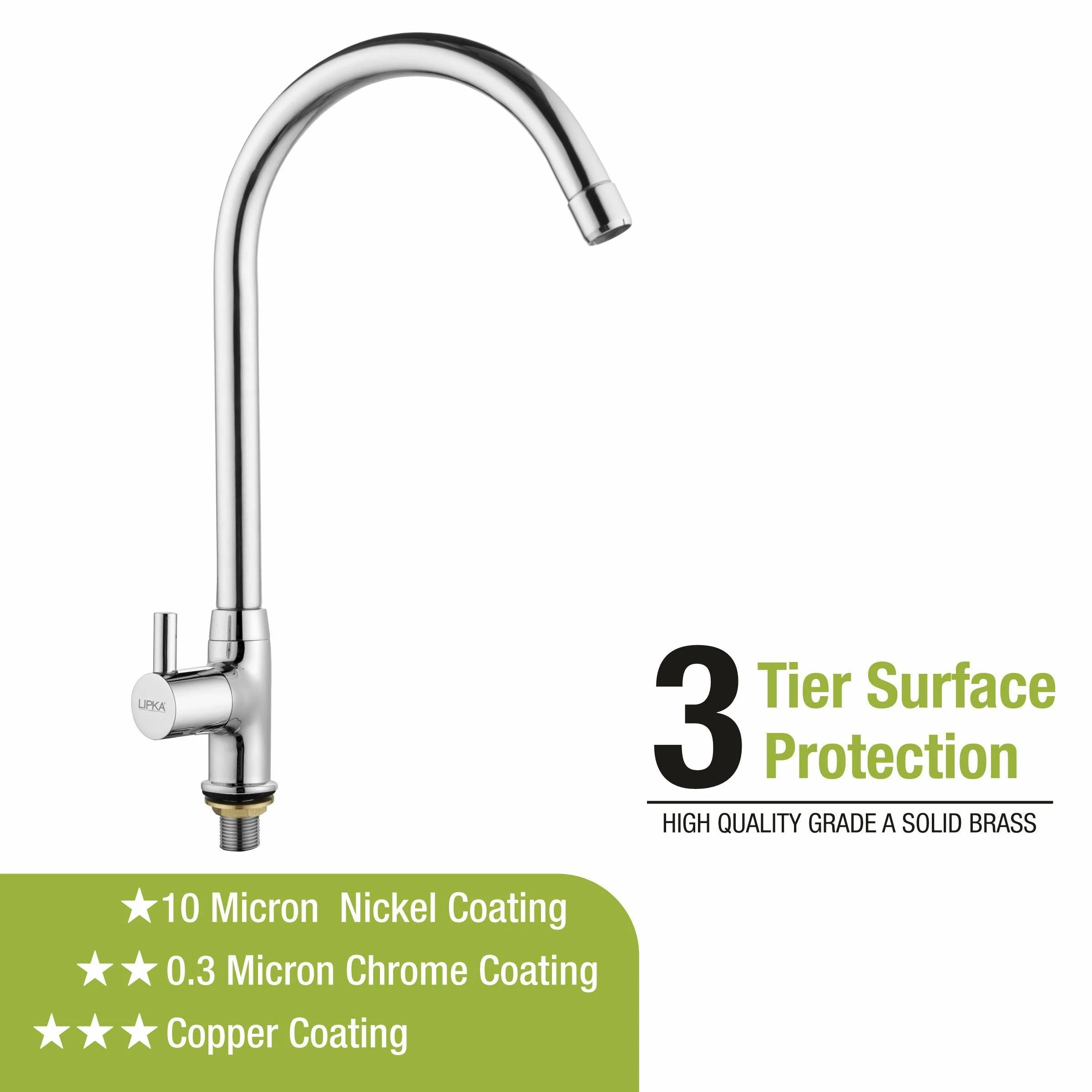 Kyron Swan Neck Brass Faucet with Round Swivel Spout (20 Inches) - LIPKA - Image 4