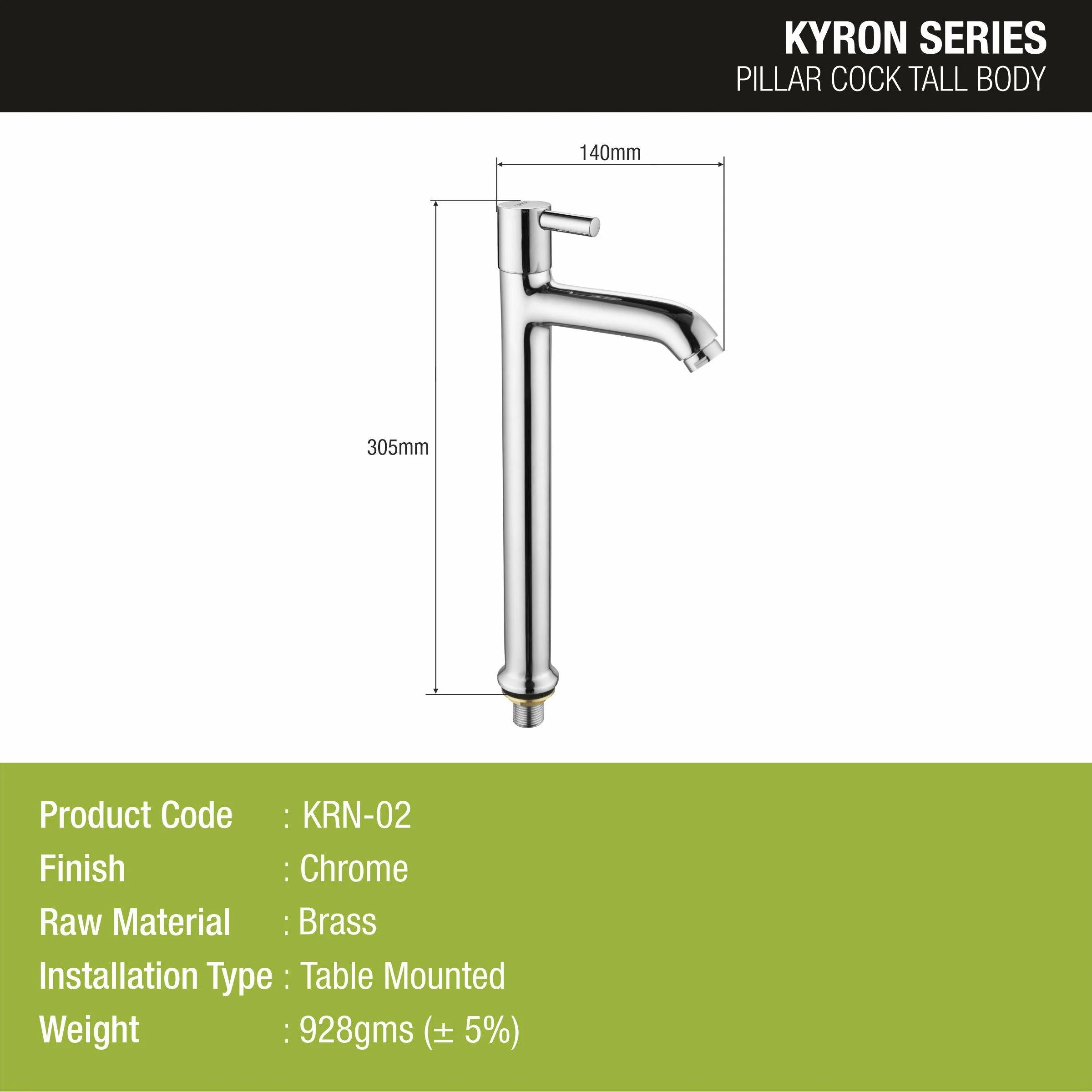 Kyron Tall Body Pillar Tap Faucet- LIPKA - Image 2