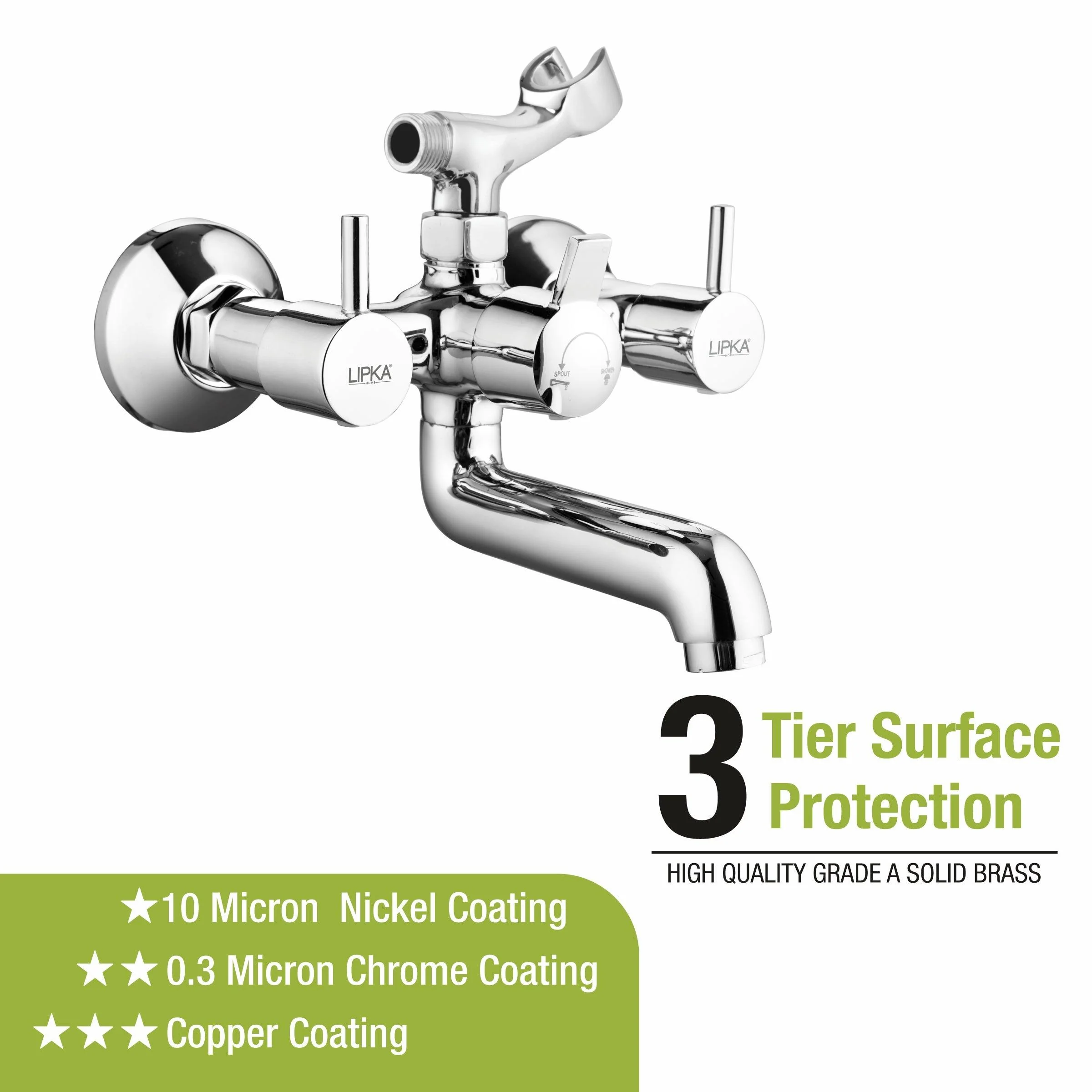 Kyron Telephonic Wall Mixer Brass Faucet - LIPKA - Image 4