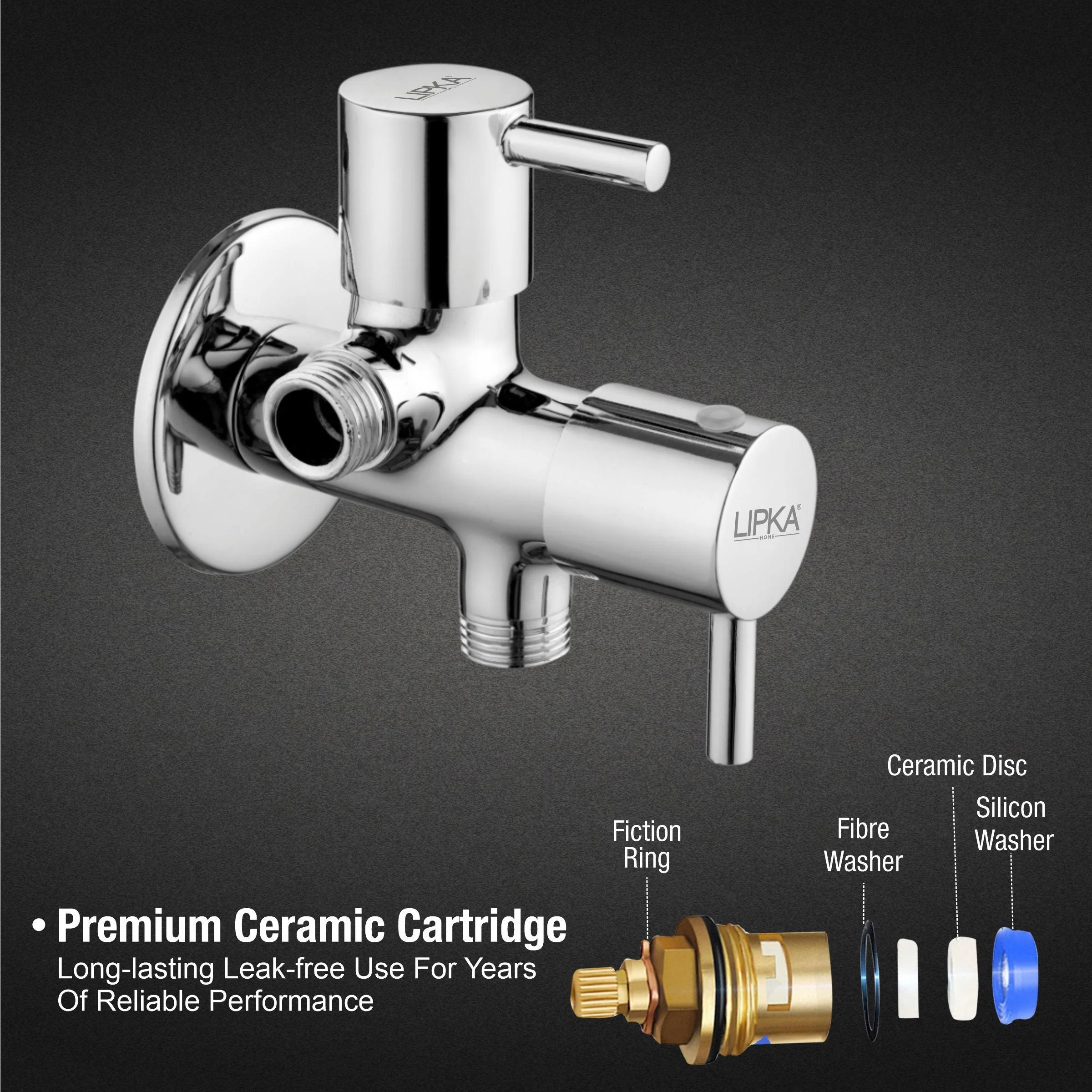 Kyron Two Way Angle Valve Faucet (Double Handle) - LIPKA - Image 3
