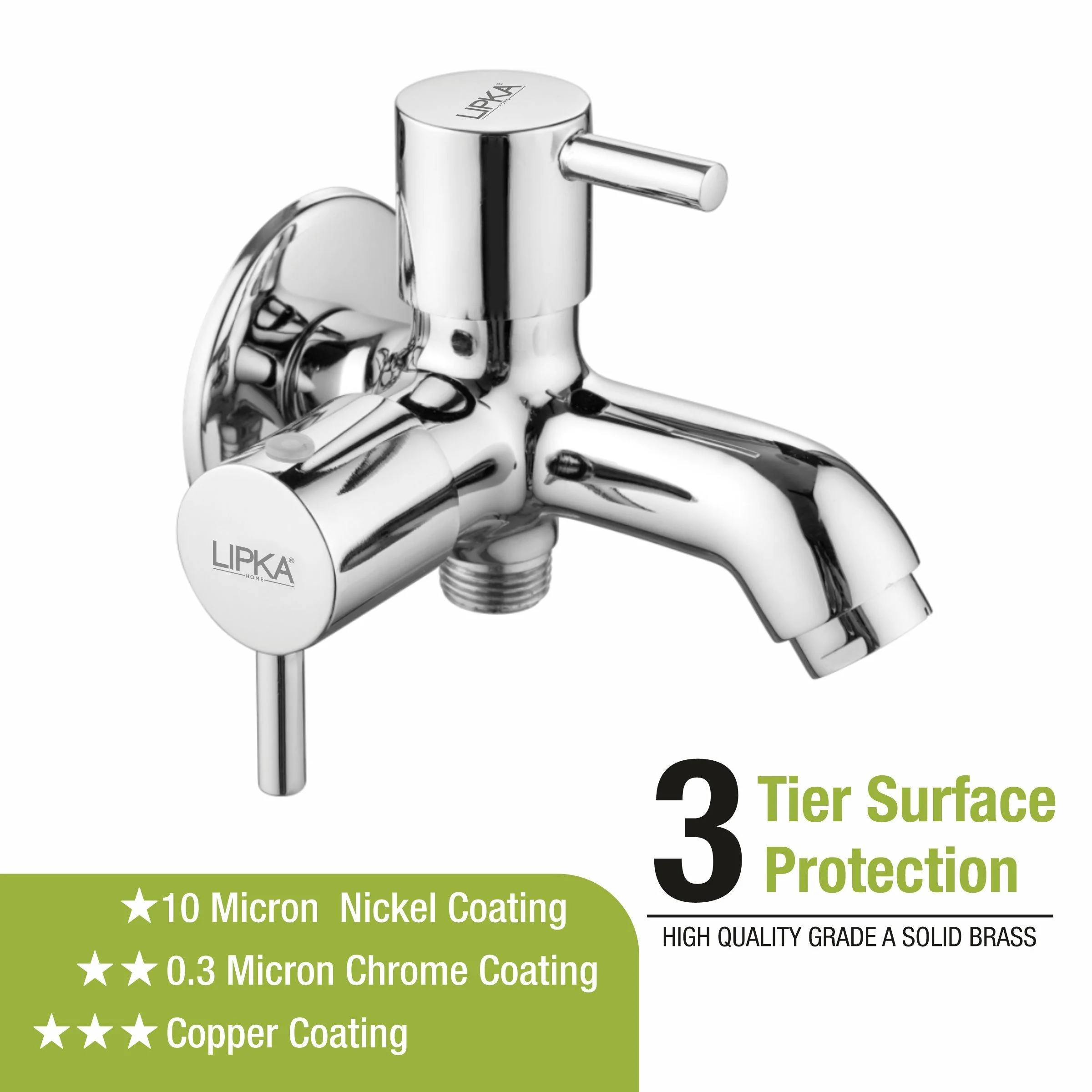 Kyron Two Way Bib Tap Brass Faucet (Double Handle) - LIPKA - Image 4