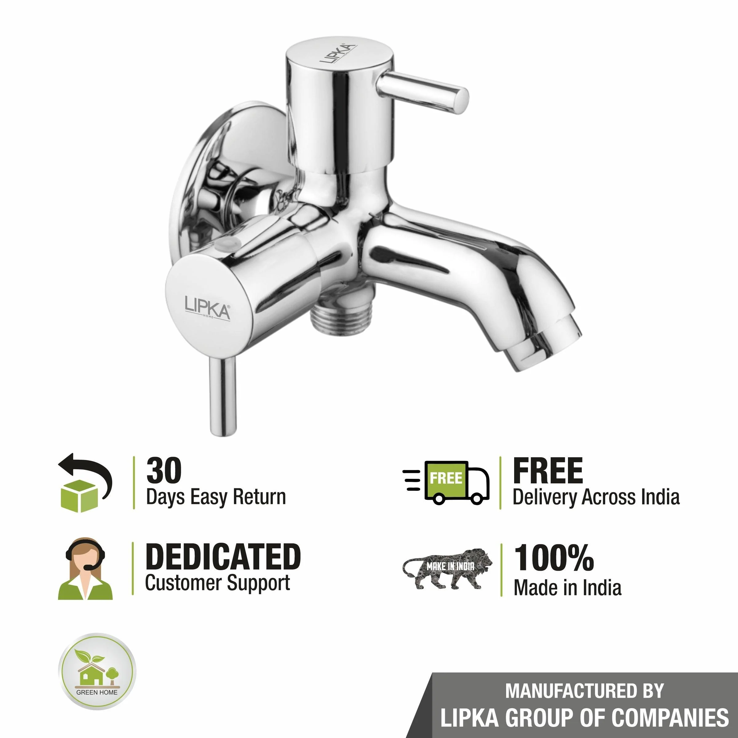 Kyron Two Way Bib Tap Brass Faucet (Double Handle) - LIPKA - Image 7