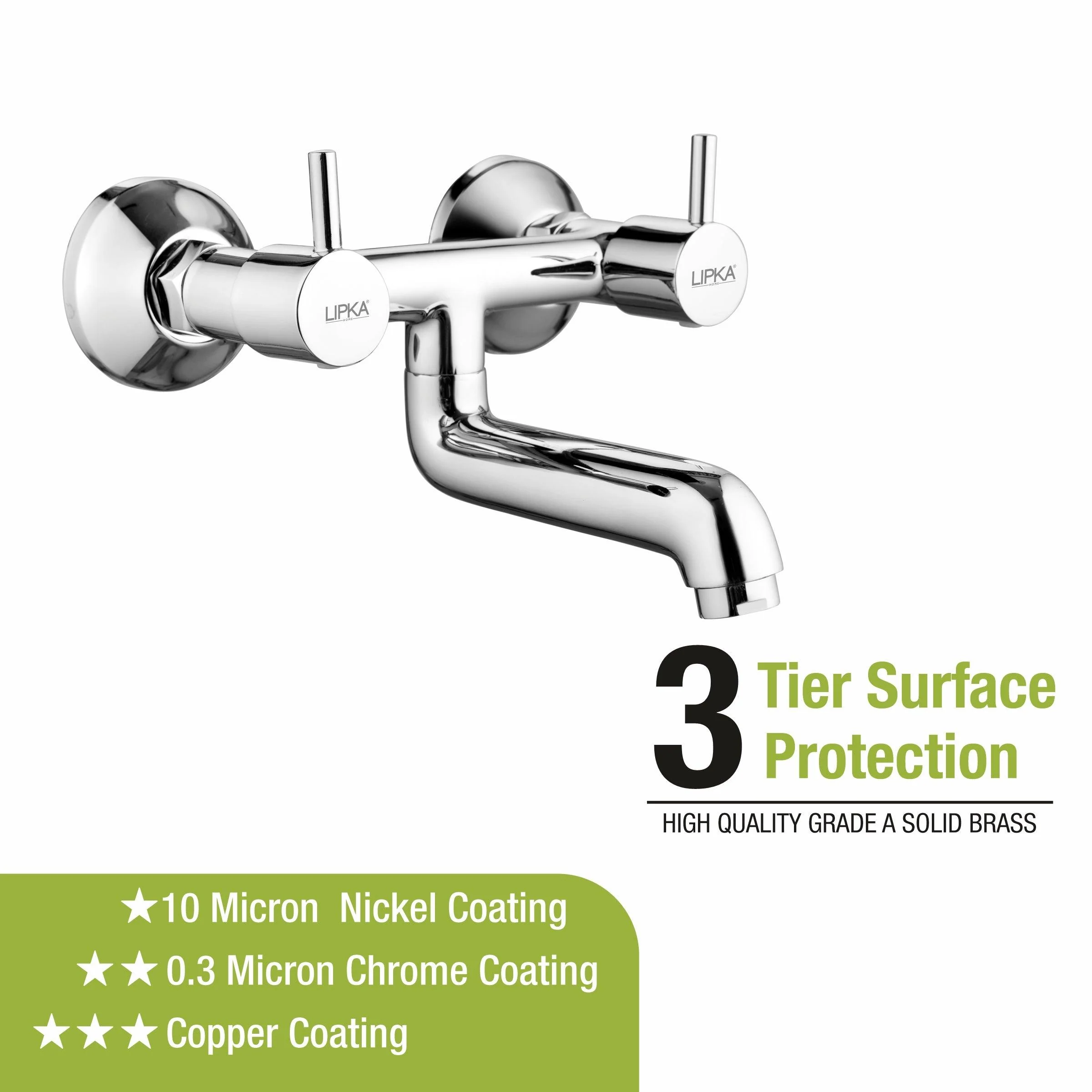 Kyron Wall MIxer Brass Faucet - LIPKA - Image 4