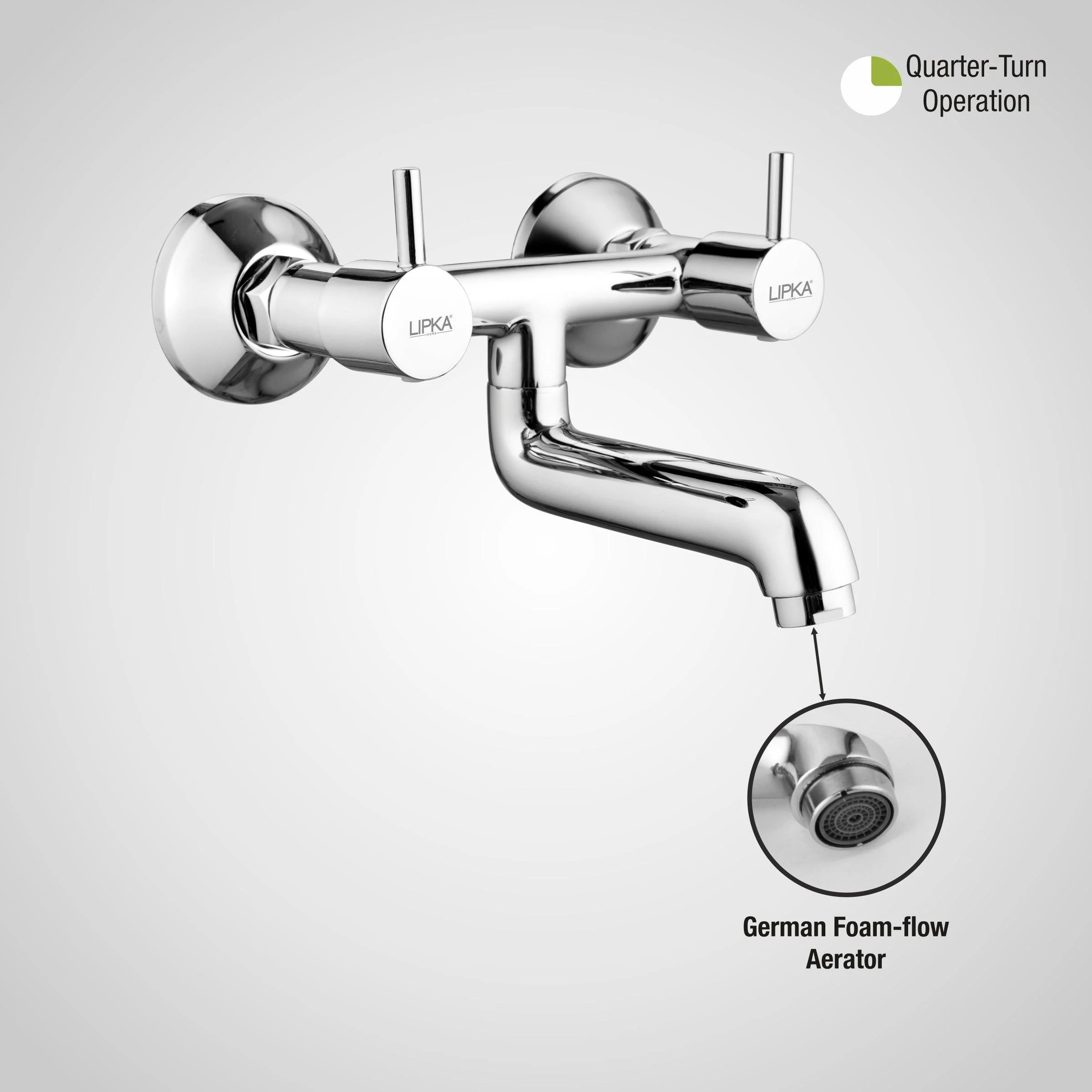 Kyron Wall MIxer Brass Faucet - LIPKA - Image 5