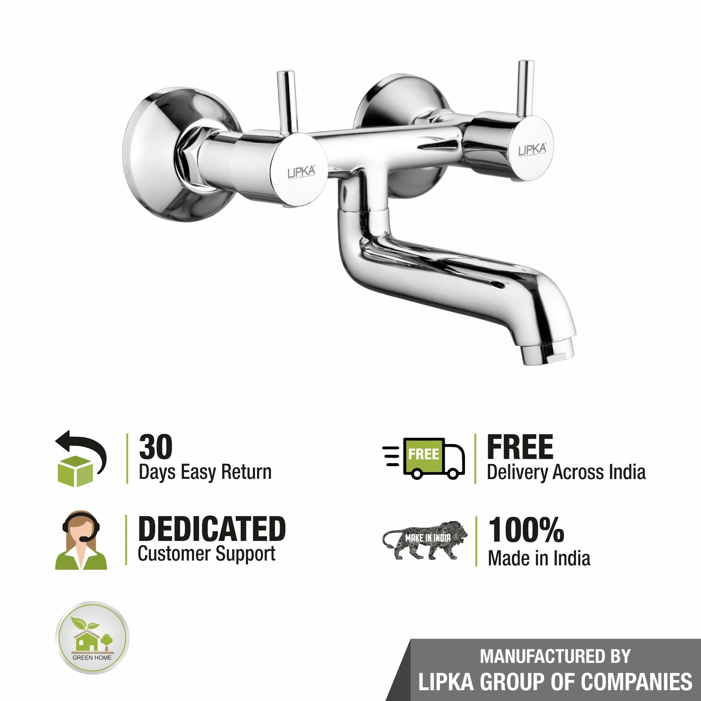 Kyron Wall MIxer Brass Faucet - LIPKA - Image 6
