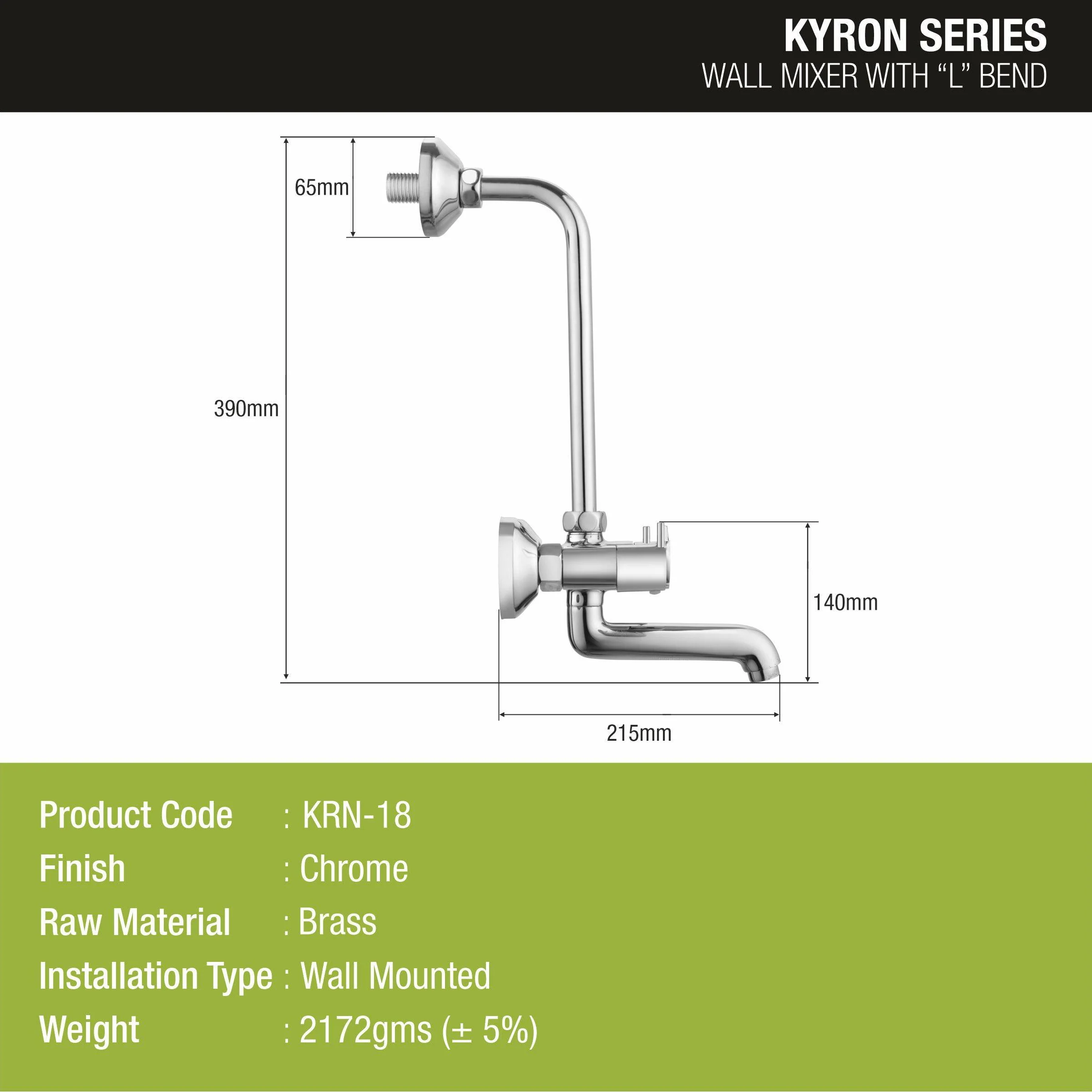 Kyron Wall Mixer Brass Faucet with L Bend - LIPKA - Image 2