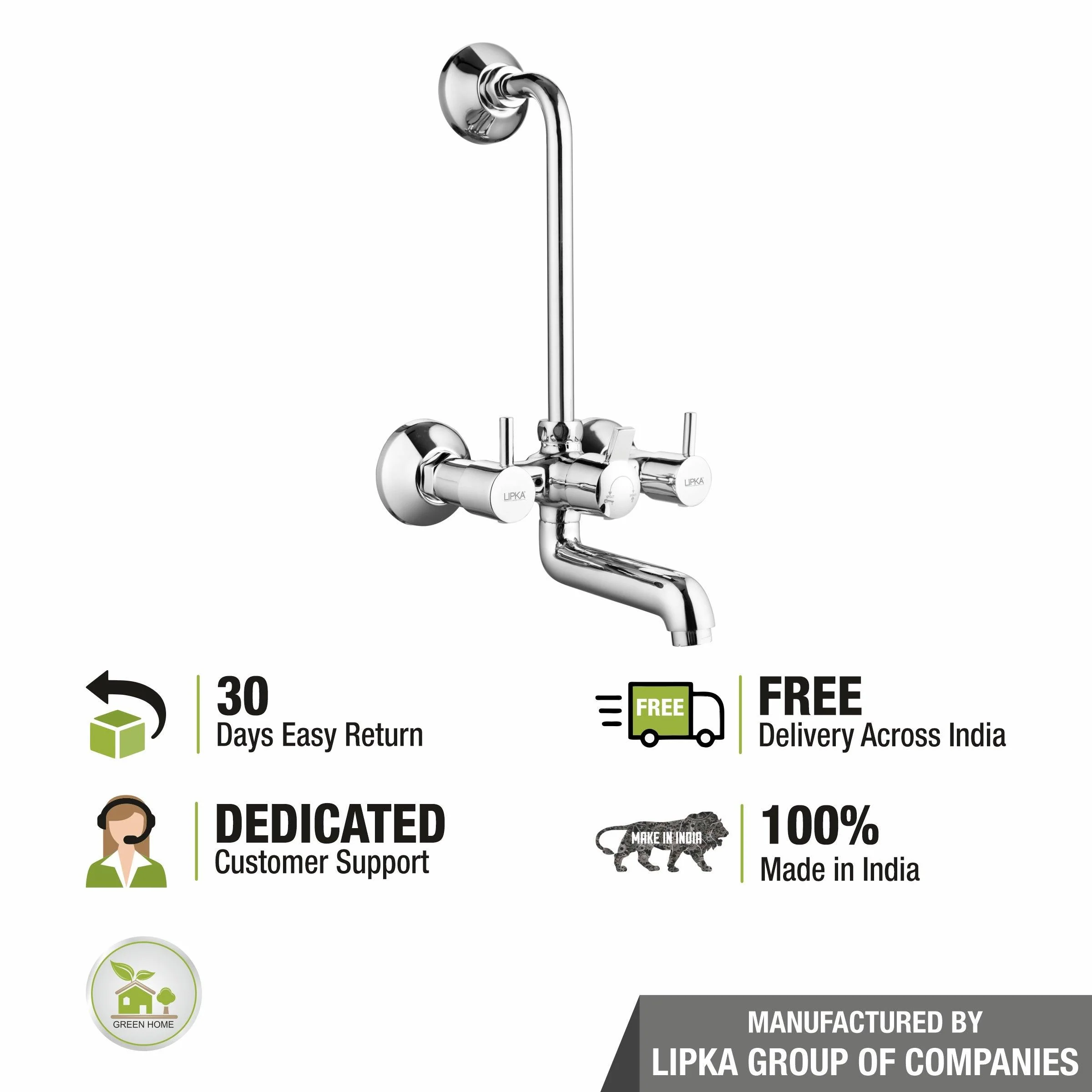 Kyron Wall Mixer Brass Faucet with L Bend - LIPKA - Image 6