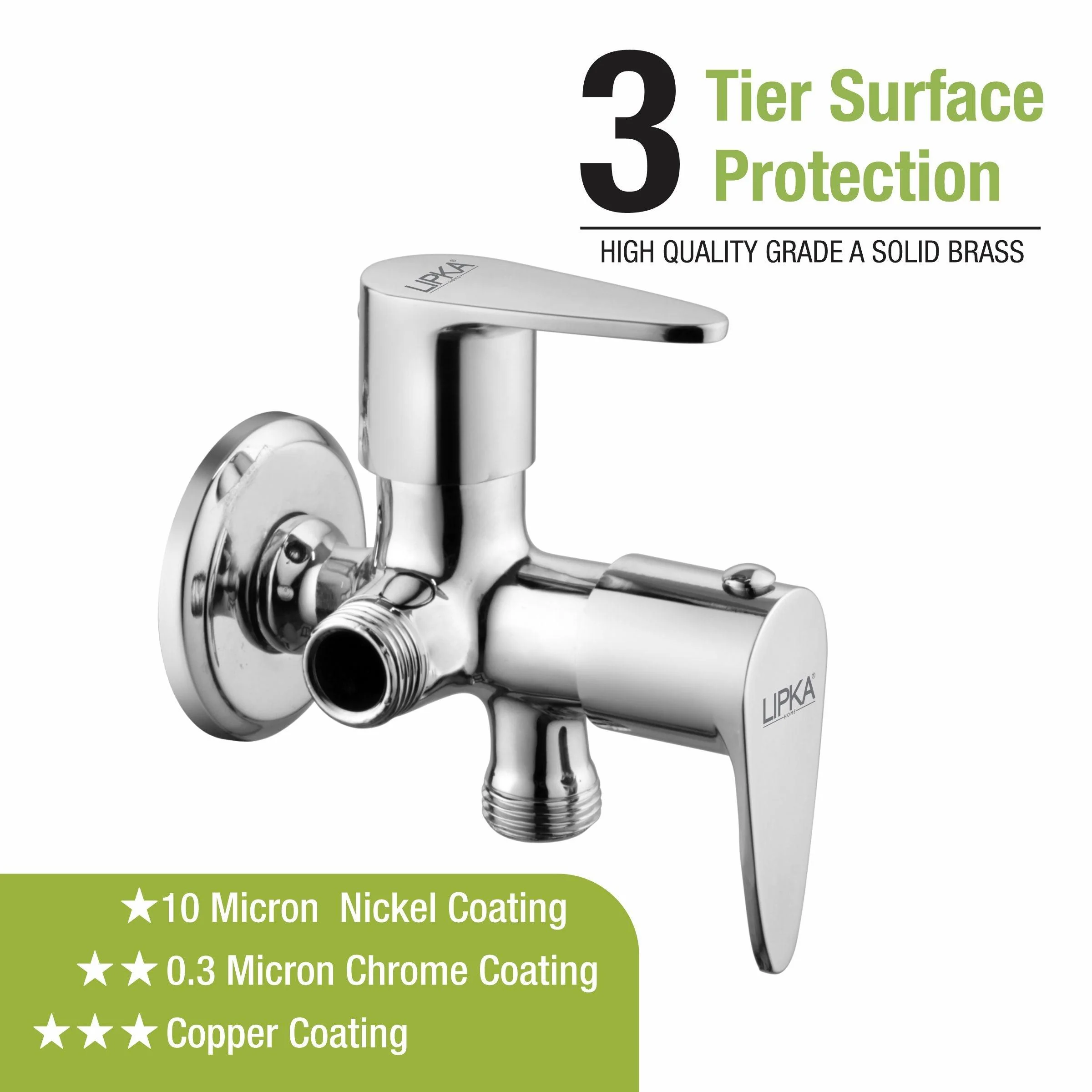 Lava Two Way Angle Valve Brass Faucet (Double Handle) - LIPKA - Image 4