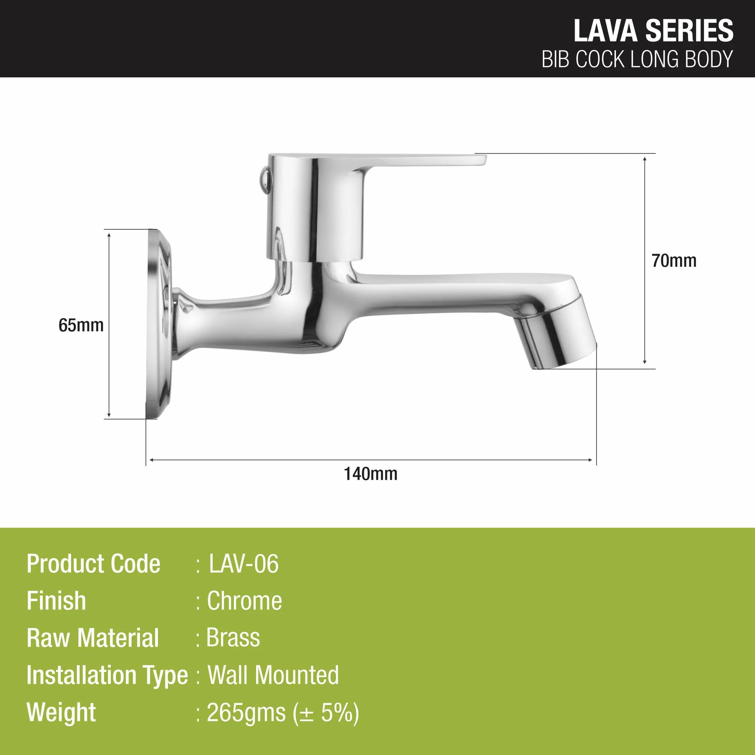 Lava Bib Tap Long Body Brass Faucet - LIPKA - Image 2