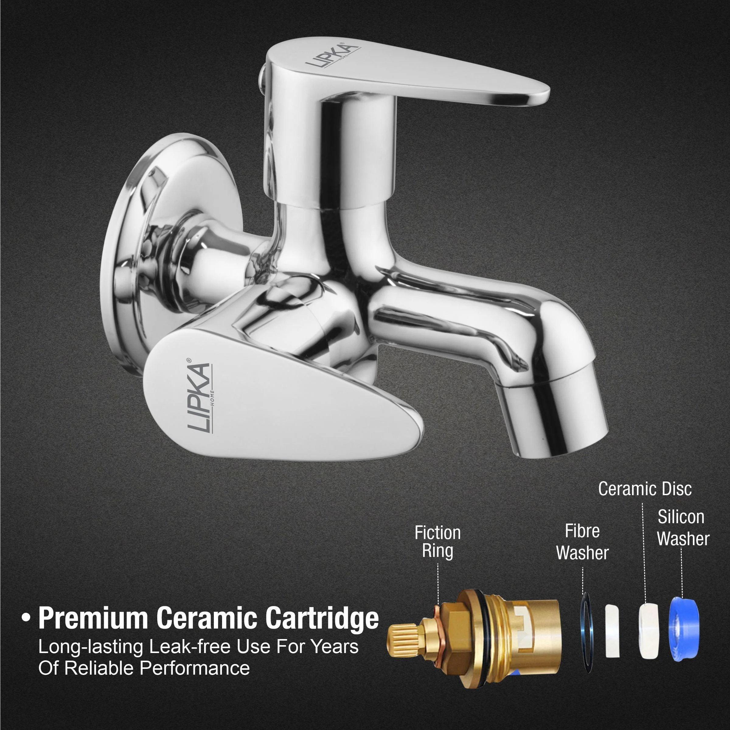 Lava Two Way Bib Tap Brass Faucet (Double Handle) - LIPKA - Image 3