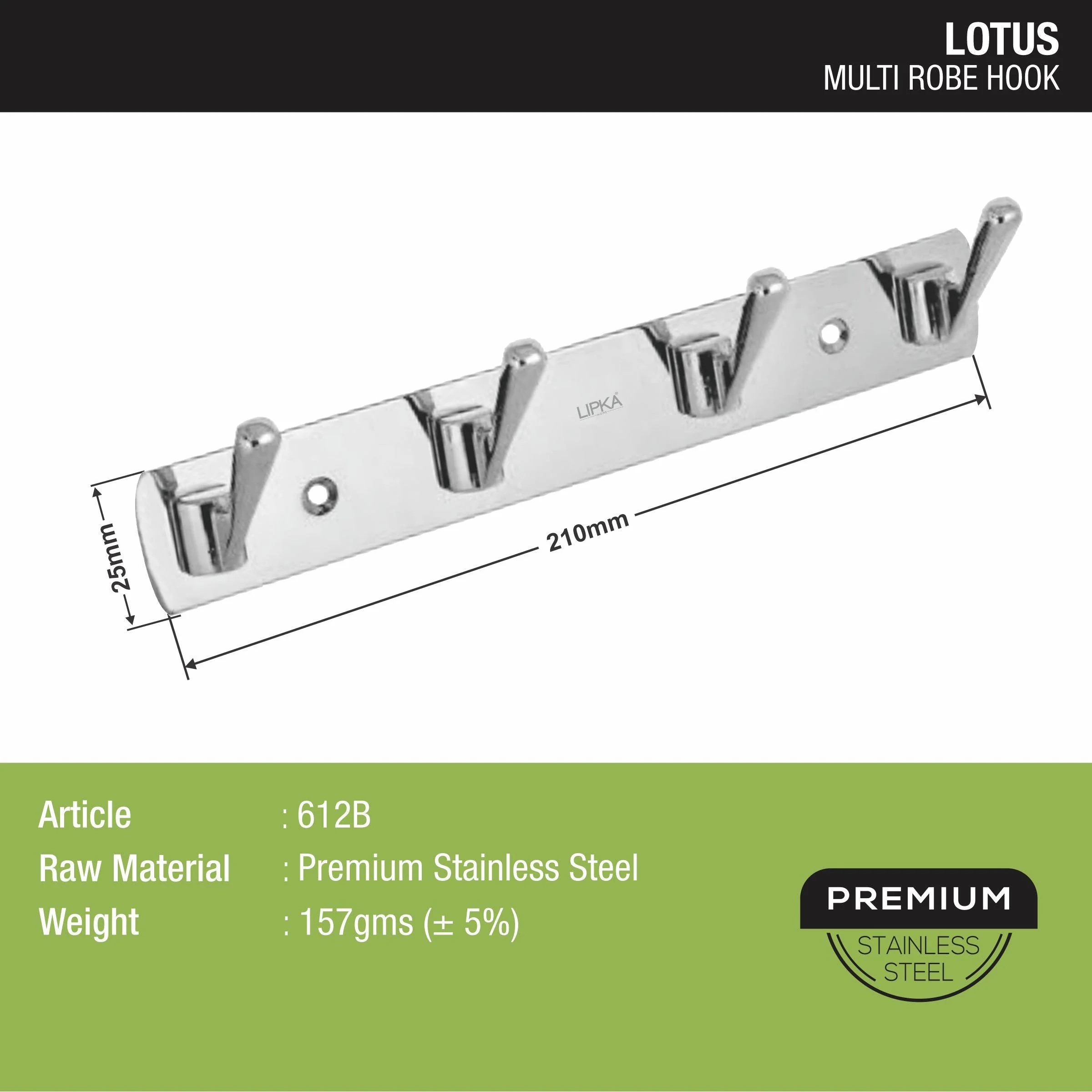 Lotus Robe Hook (4 Pin) - LIPKA - Image 3
