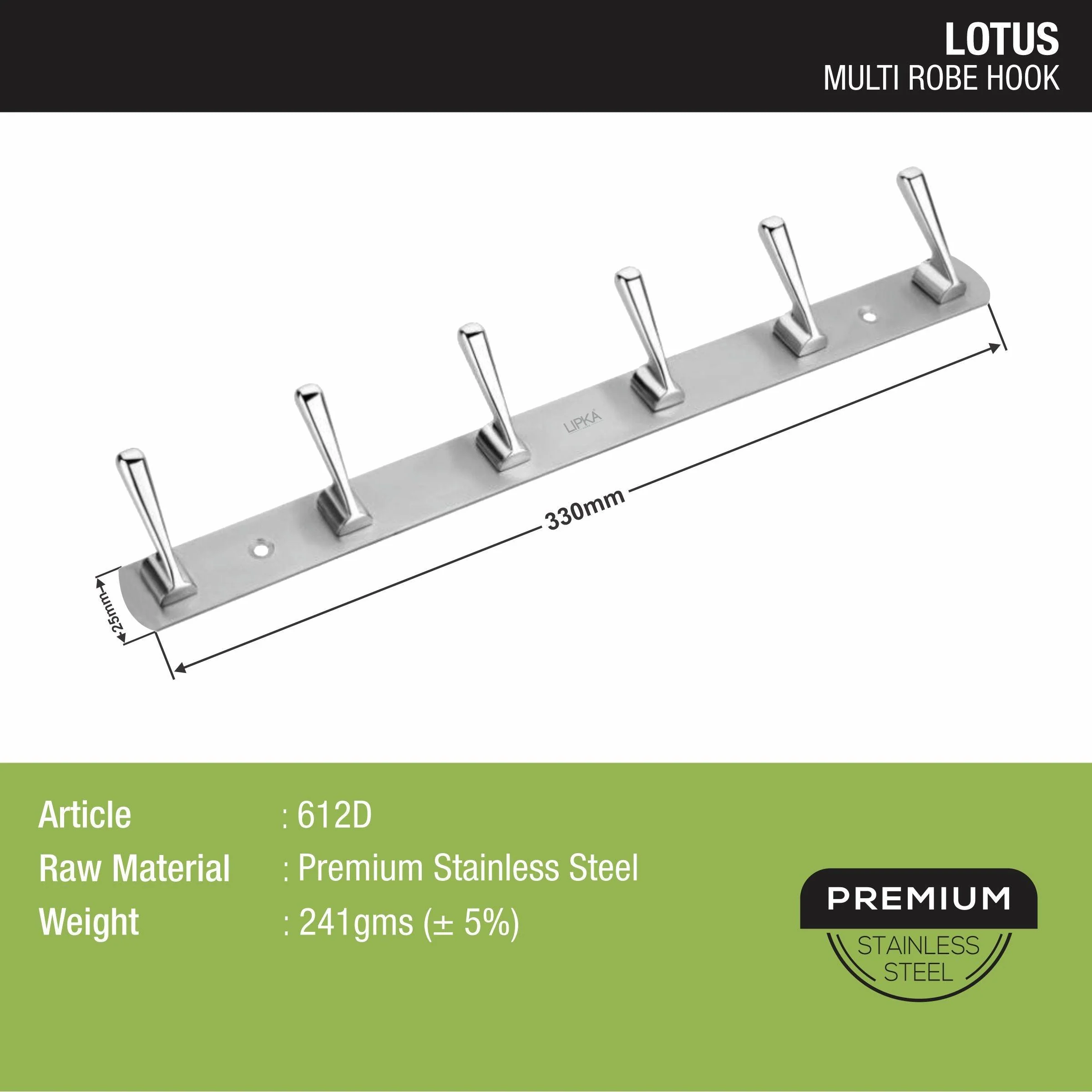 Lotus Robe Hook (6 Pin) - LIPKA - Image 3