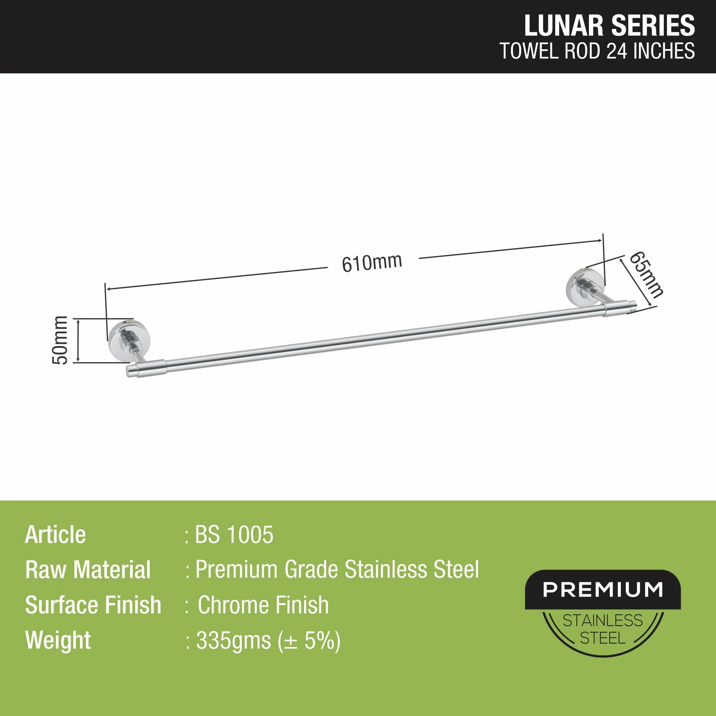 Lunar Towel Rod (24 Inches) - LIPKA - Image 3
