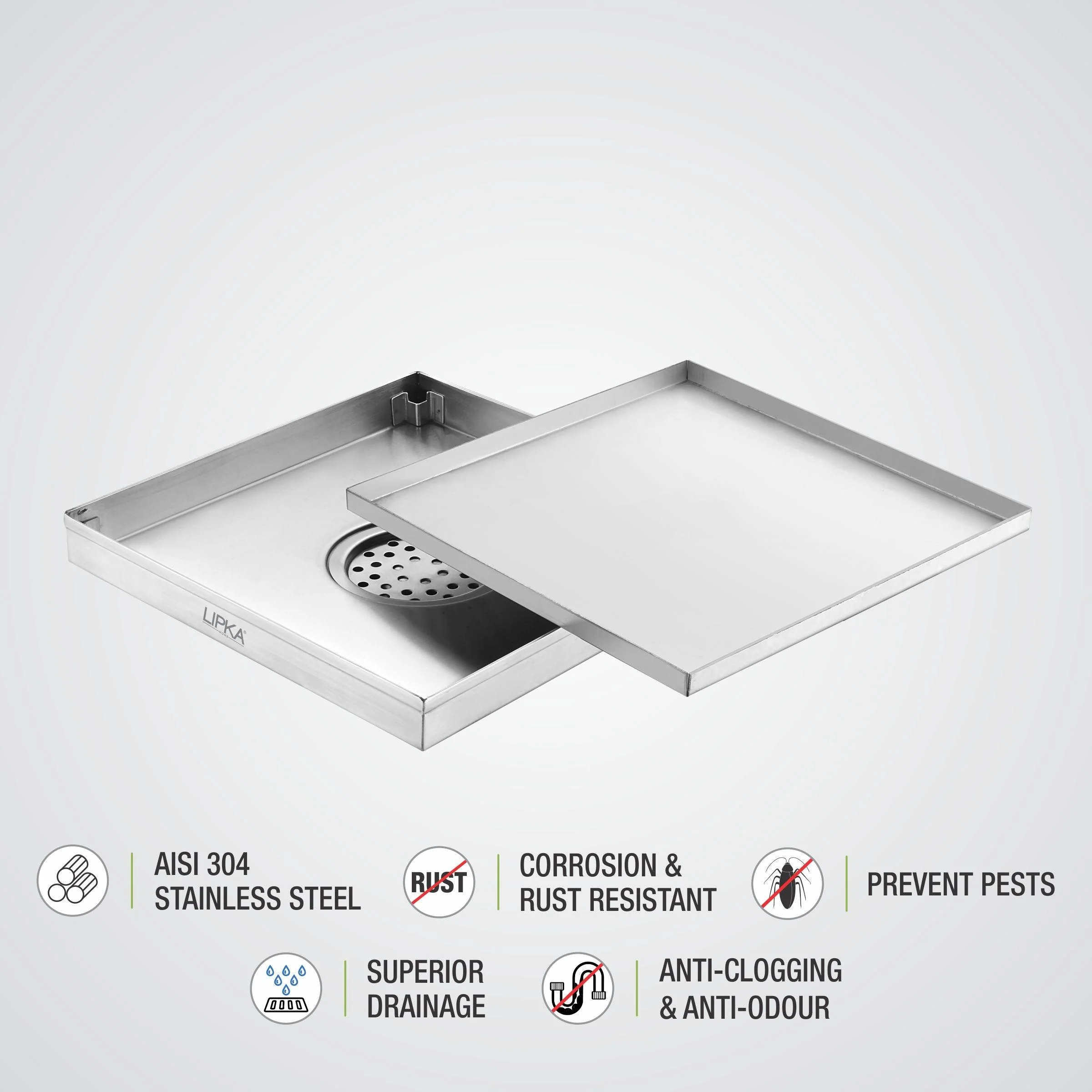 Marble Insert Floor Drain (12 x 12 Inches) - LIPKA - Image 4