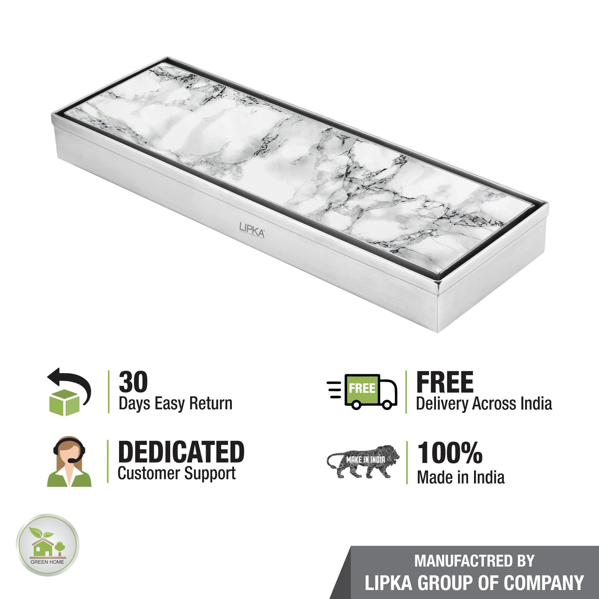 Marble Insert Shower Drain Channel (12 x 4 Inches) - LIPKA - Image 6
