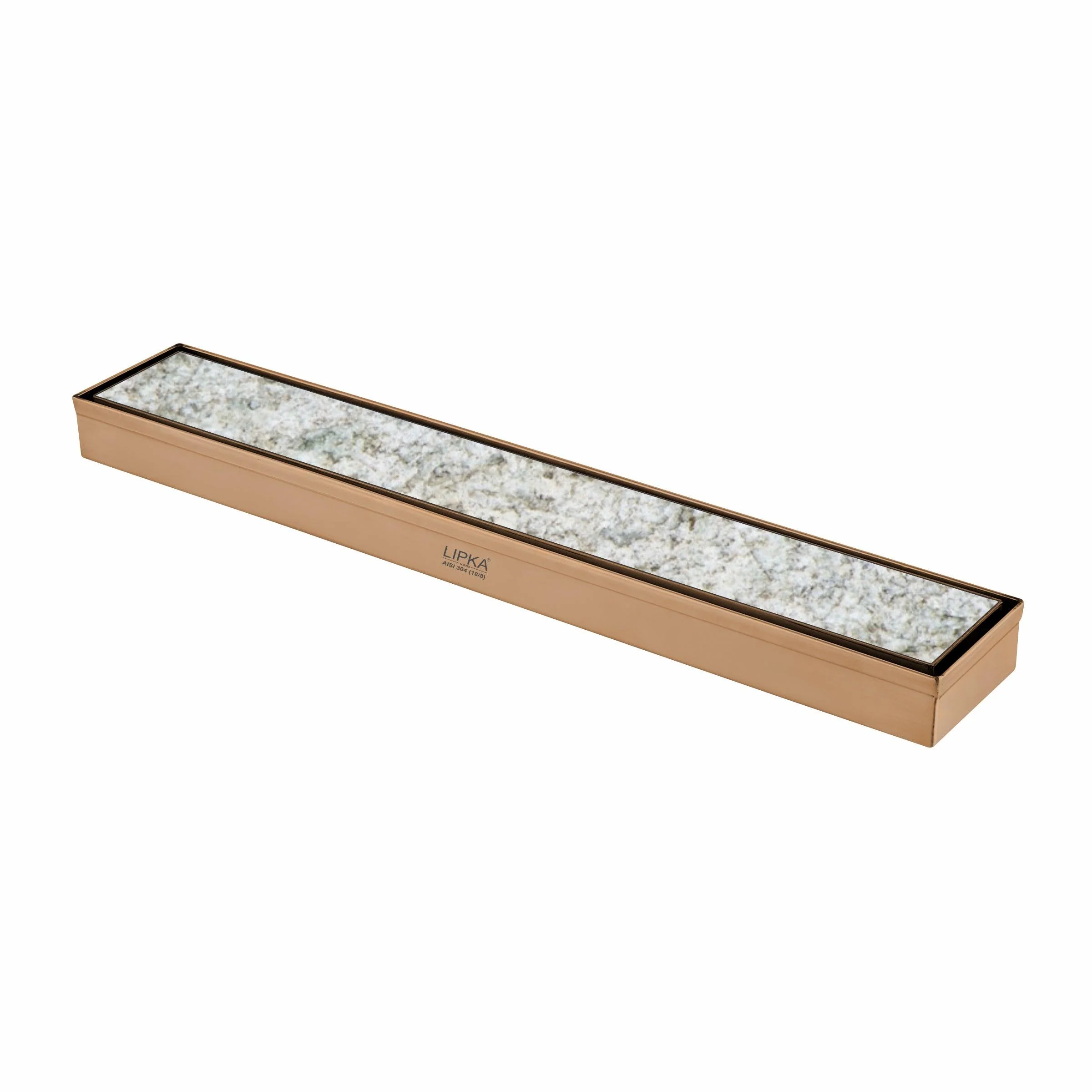 Marble Insert Shower Drain Channel - Antique Copper (12 x 2 Inches) - LIPKA