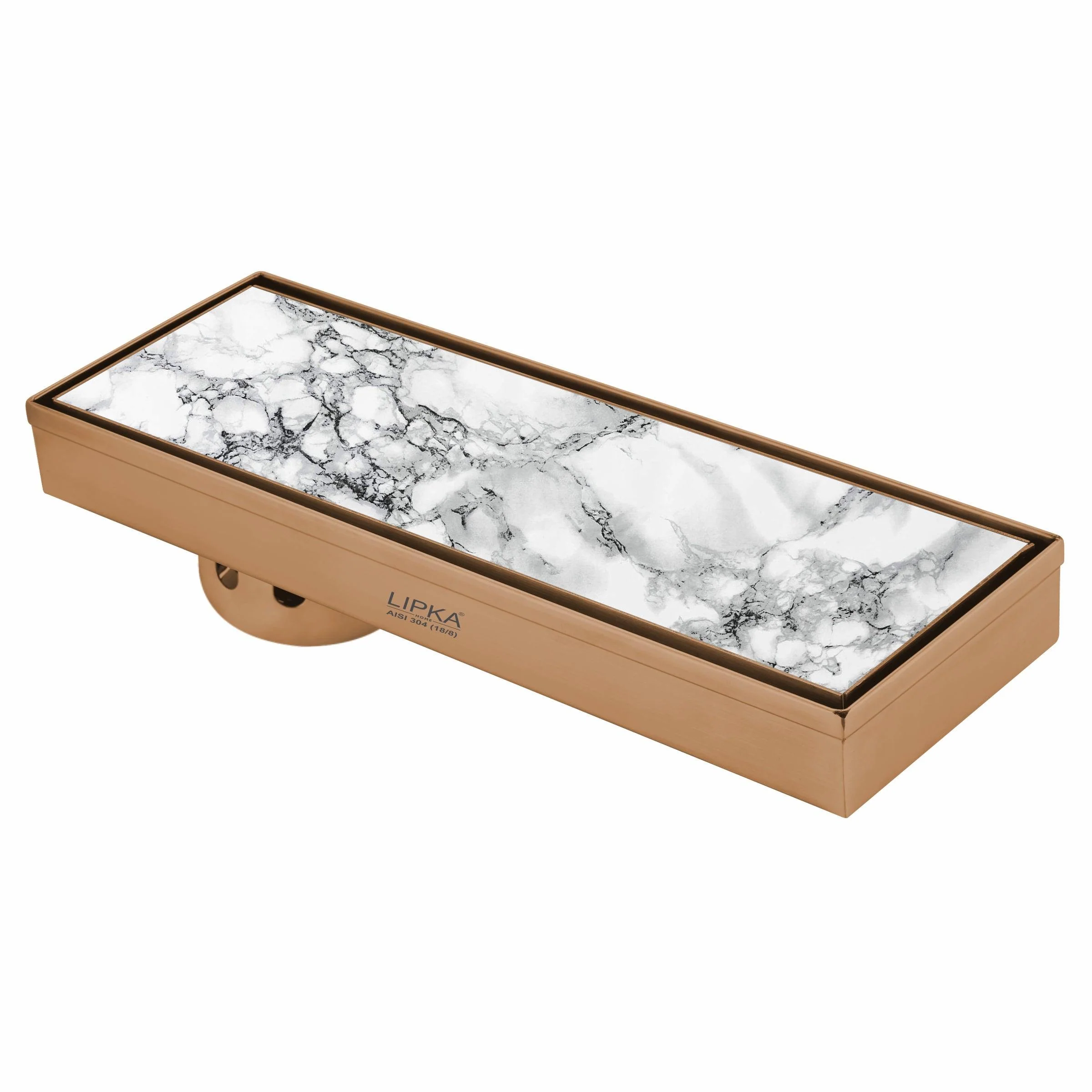 Marble Insert Shower Drain Channel - Antique Copper (18 x 4 Inches) - LIPKA