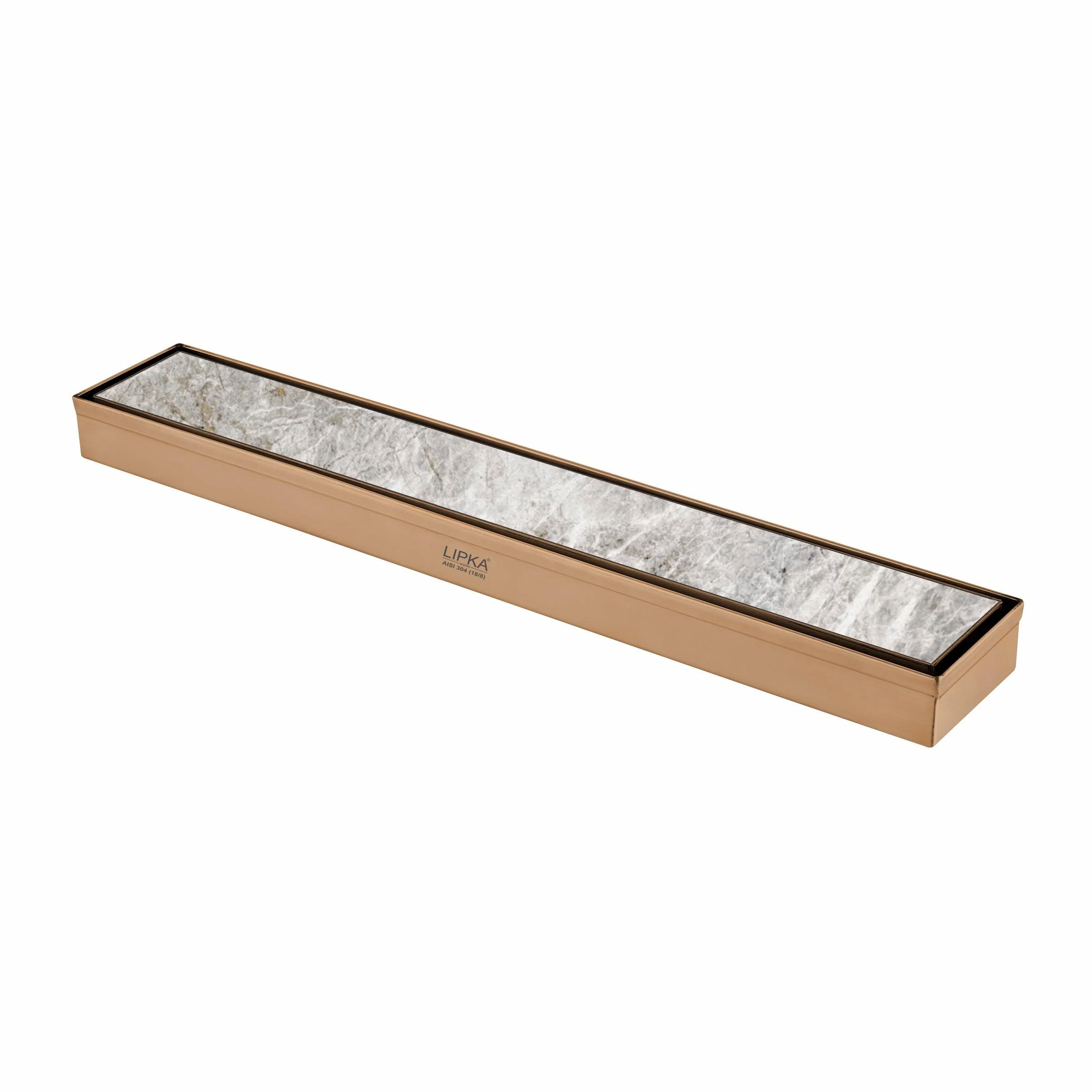 Marble Insert Shower Drain Channel - Antique Copper (24 x 2 Inches) - LIPKA
