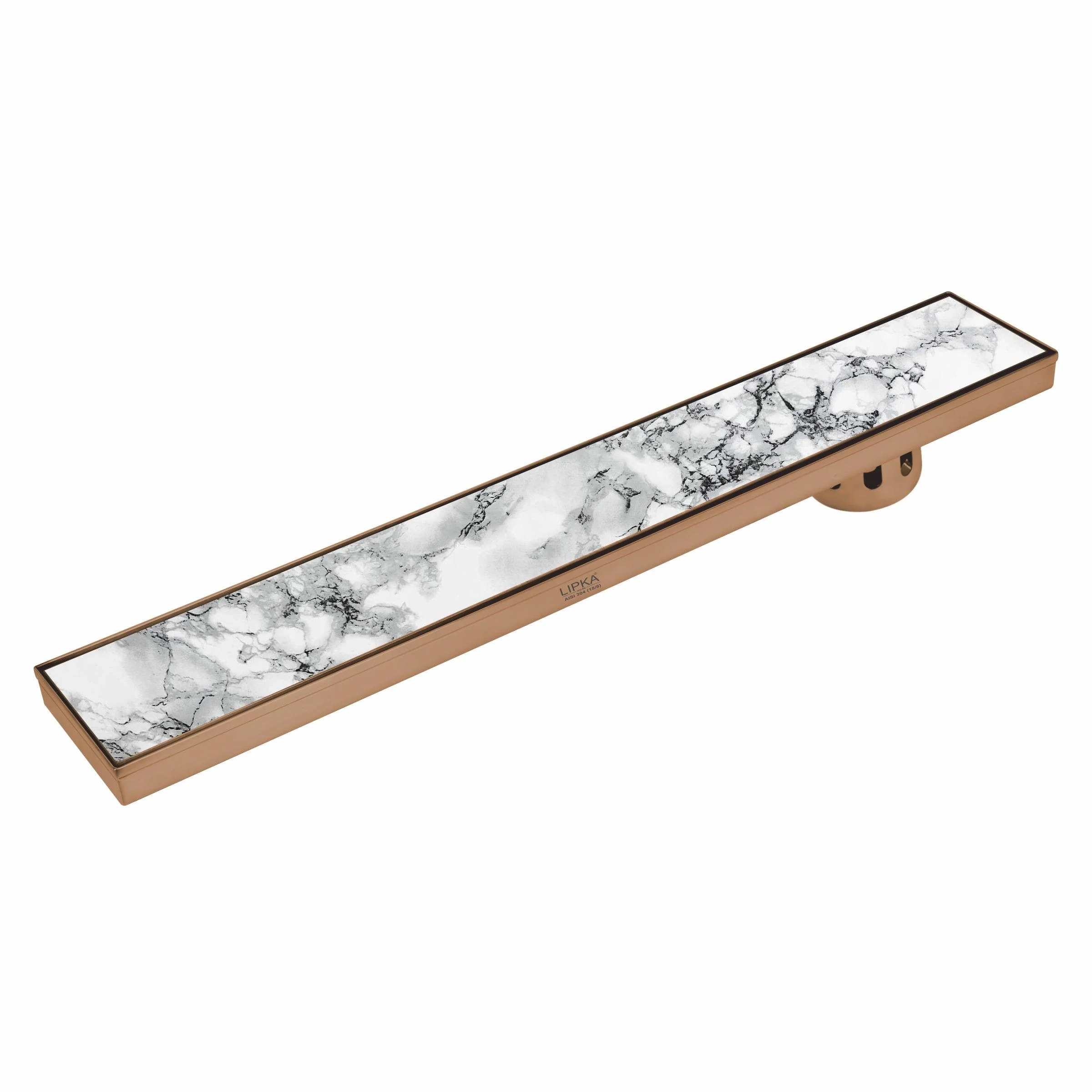 Marble Insert Shower Drain Channel - Antique Copper (48 x 5 Inches) - LIPKA
