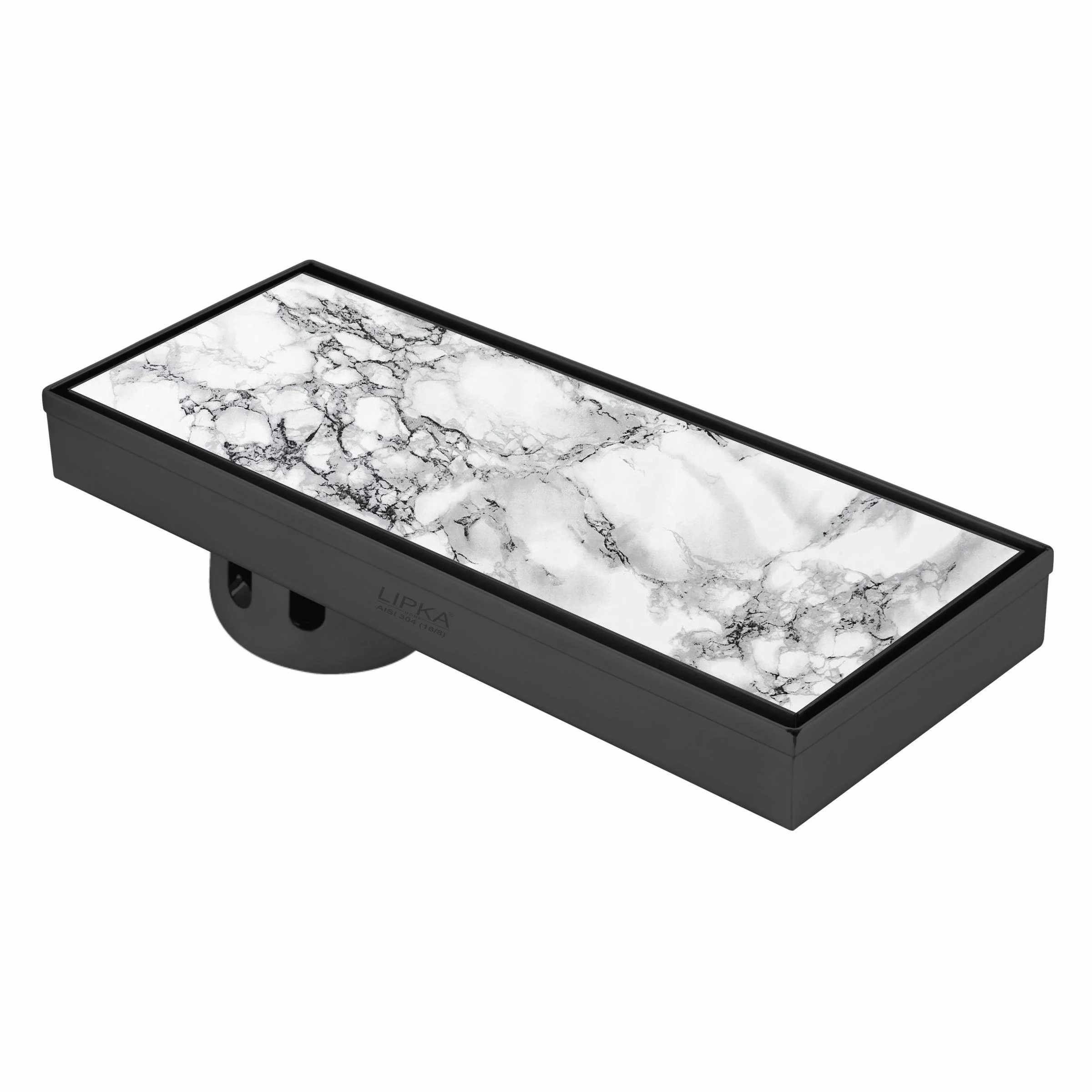 Marble Insert Shower Drain Channel - Black (12 x 5 Inches) - LIPKA