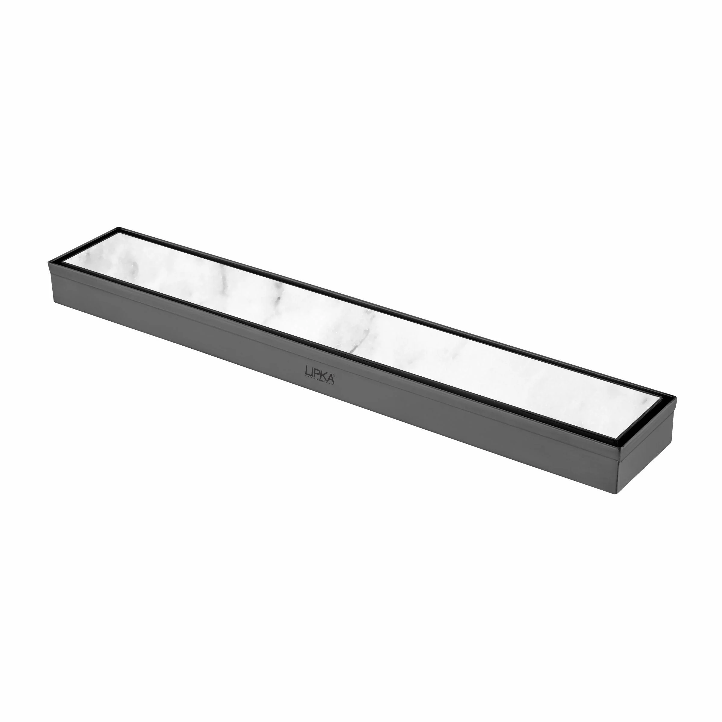 Marble Insert Shower Drain Channel - Black (18 x 2 Inches) - LIPKA