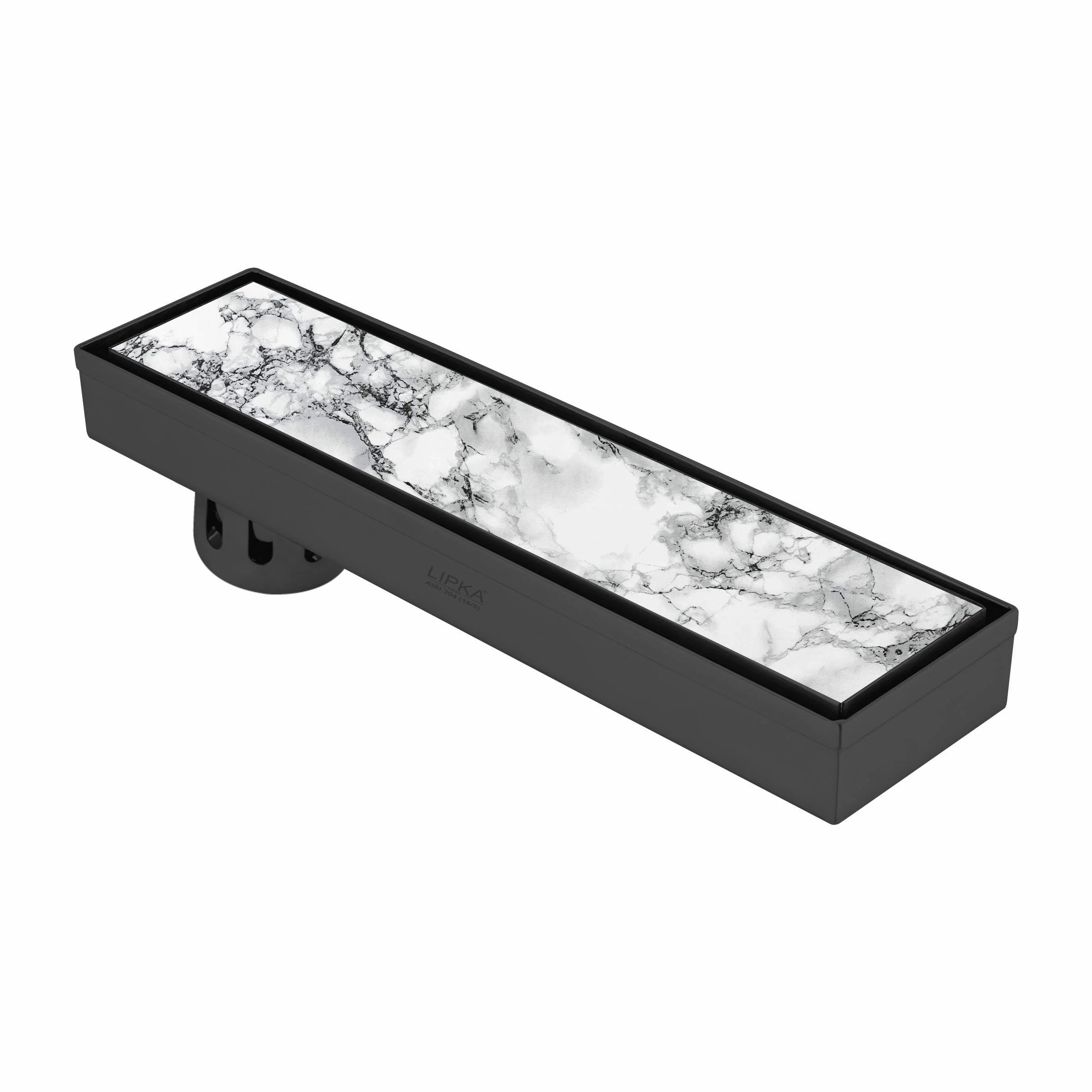 Marble Insert Shower Drain Channel - Black (18 x 3 Inches) - LIPKA
