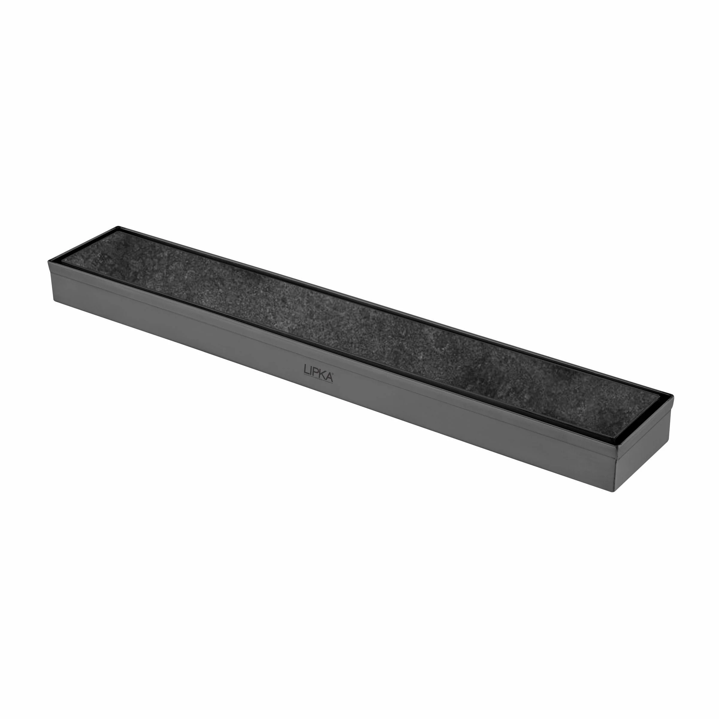 Marble Insert Shower Drain Channel - Black (24 x 2 Inches) - LIPKA