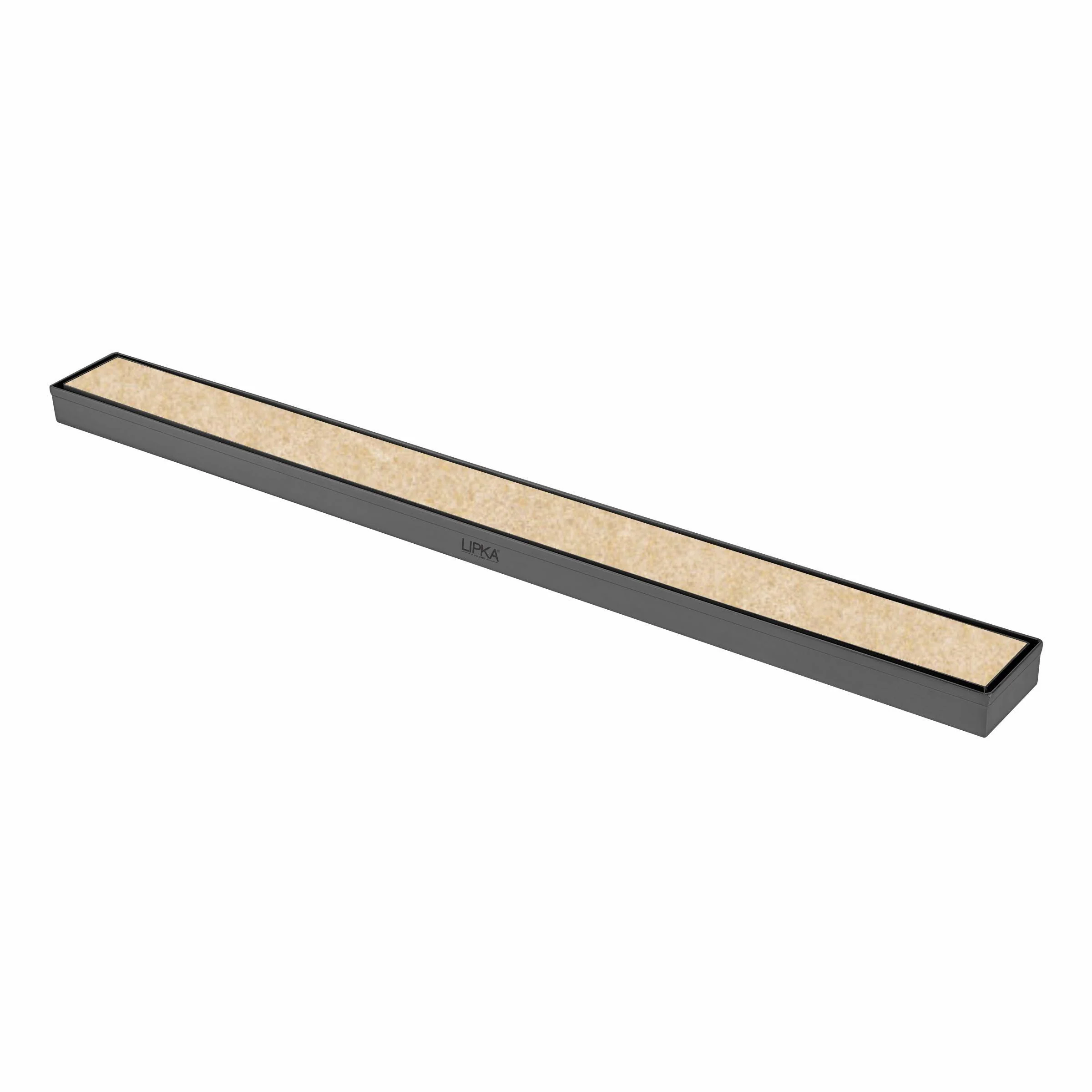 Marble Insert Shower Drain Channel - Black (32 x 2 Inches) - LIPKA