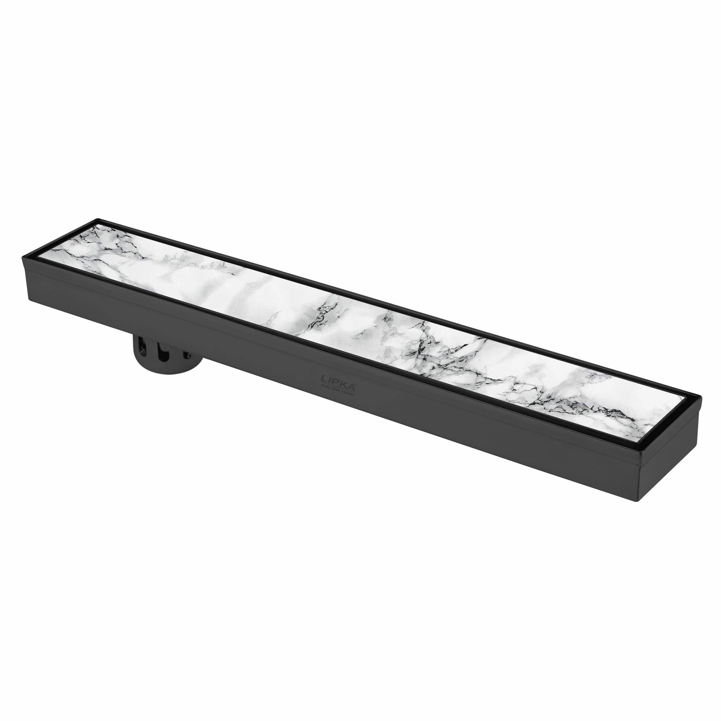 Marble Insert Shower Drain Channel - Black (32 x 3 Inches) - LIPKA