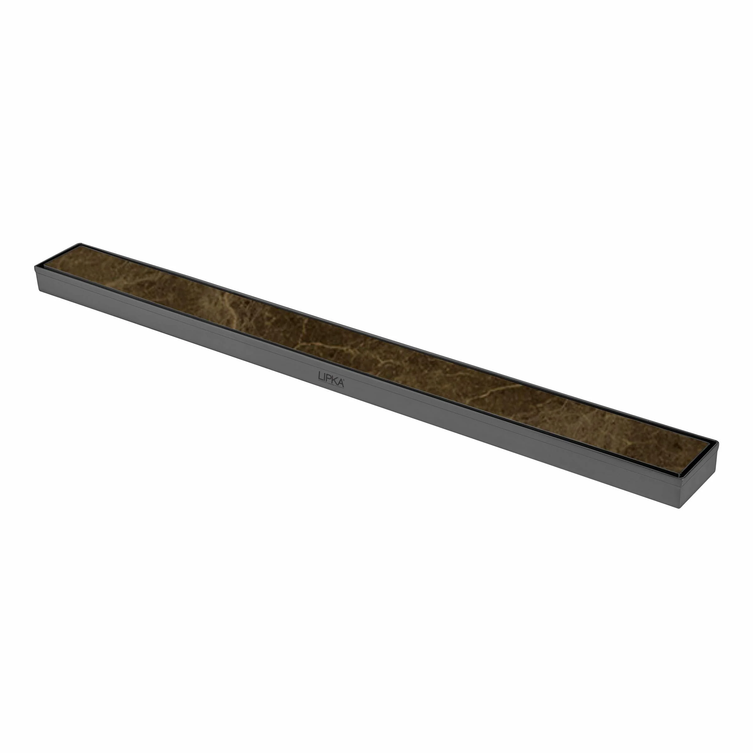 Marble Insert Shower Drain Channel - Black (40 x 2 Inches) - LIPKA