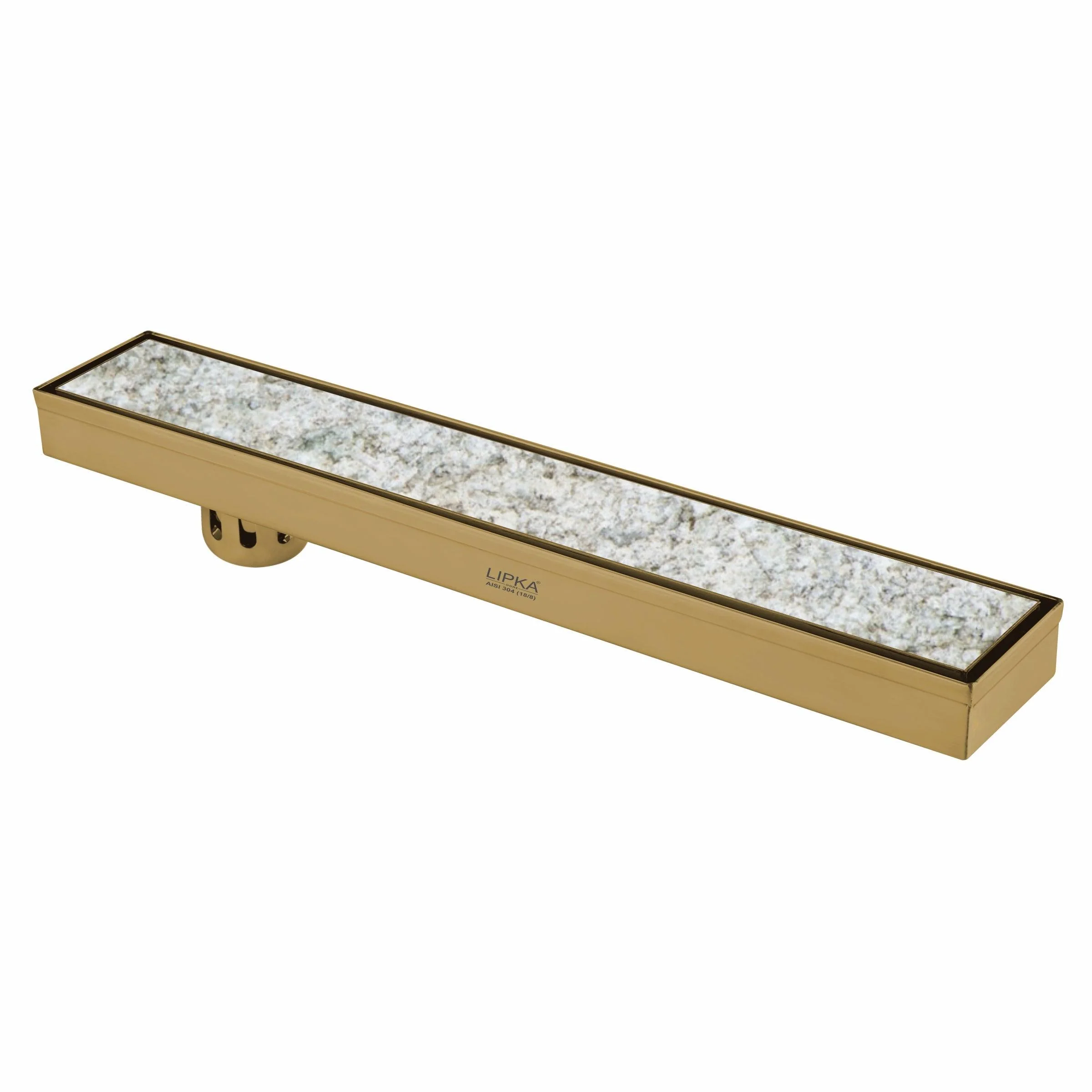 Marble Insert Shower Drain Channel - Yellow Gold (12 x 2 Inches) - LIPKA