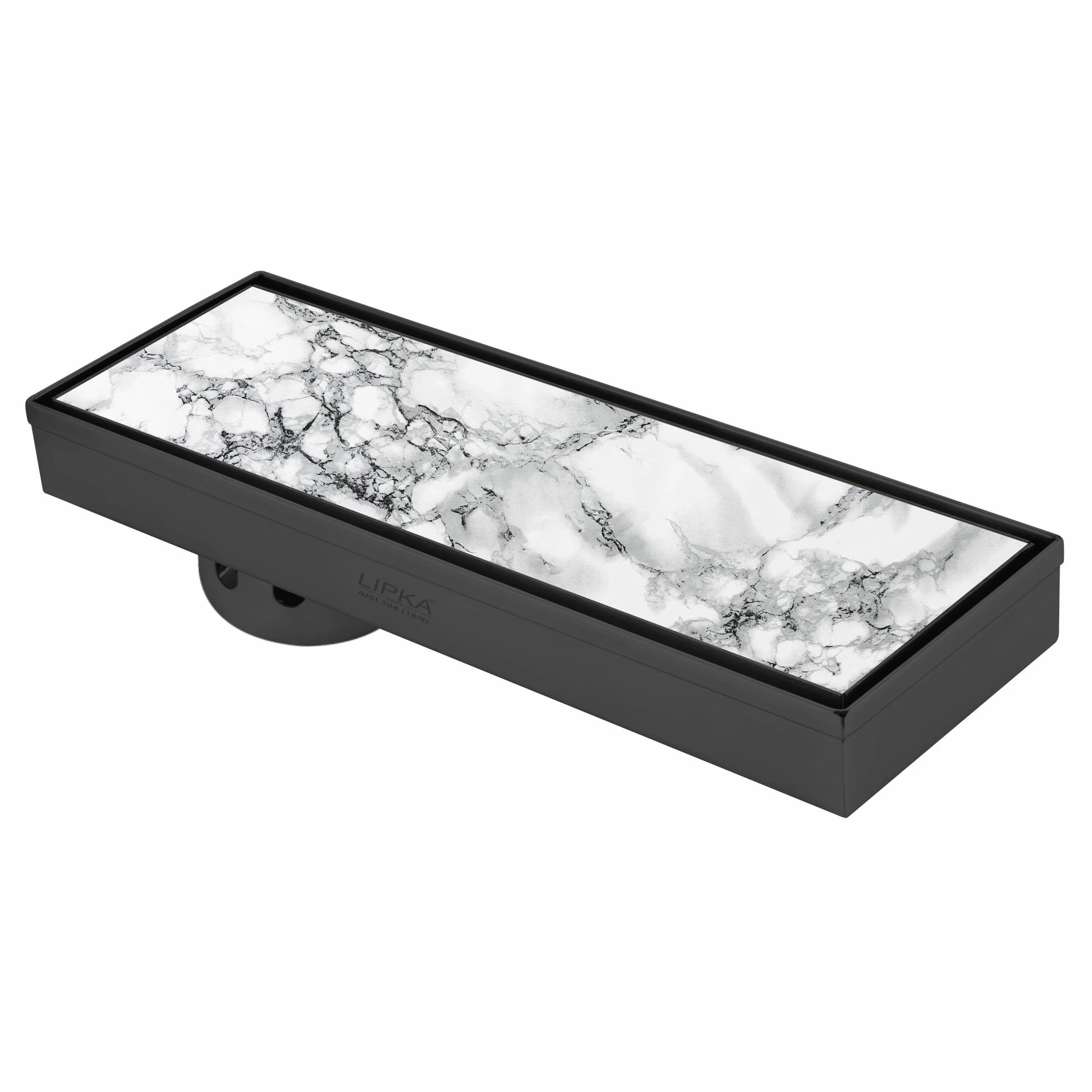 Marble Insert Shower Drain Channel - Black (18 x 4 Inches) - LIPKA
