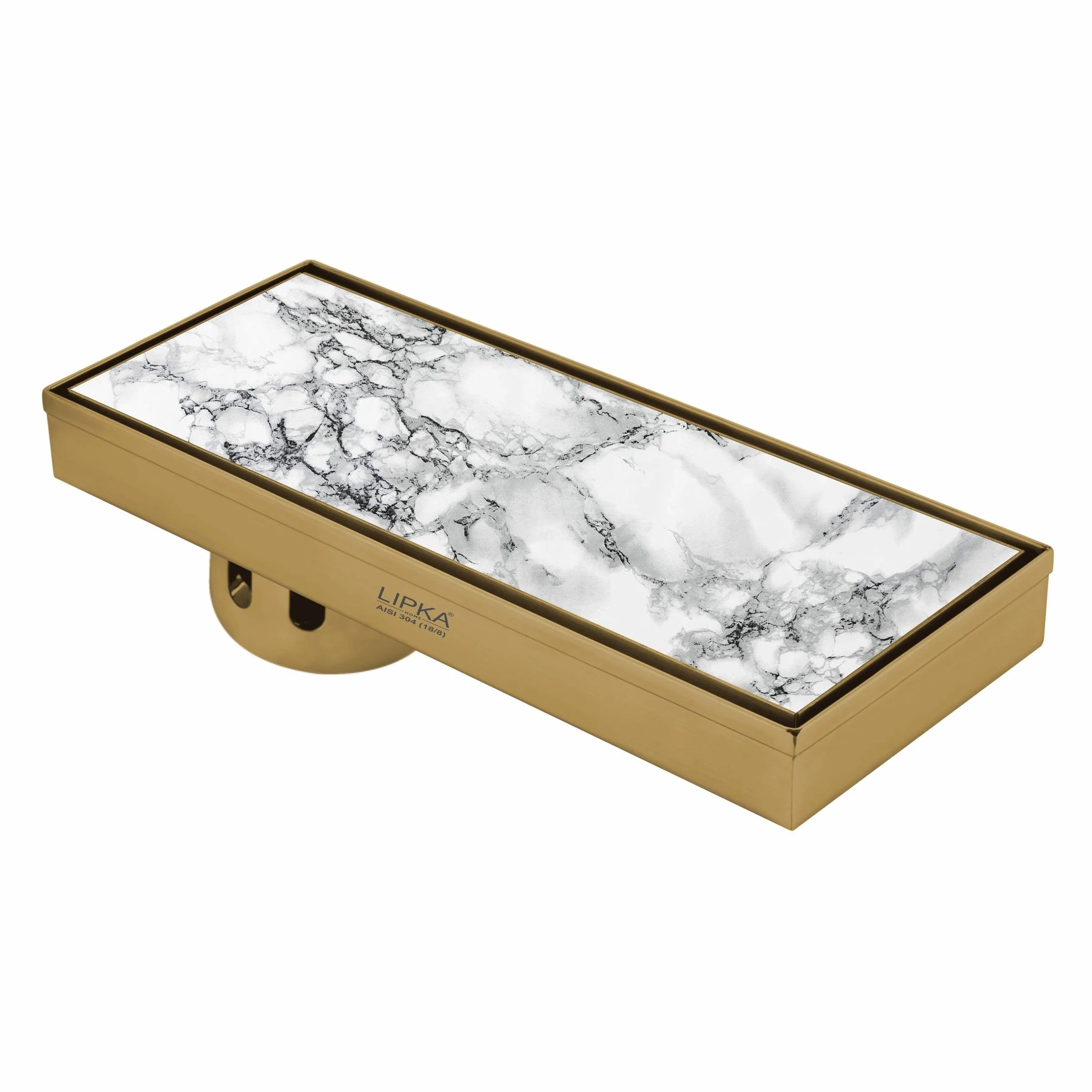 Marble Insert Shower Drain Channel - Yellow Gold (18 x 5 Inches) - LIPKA