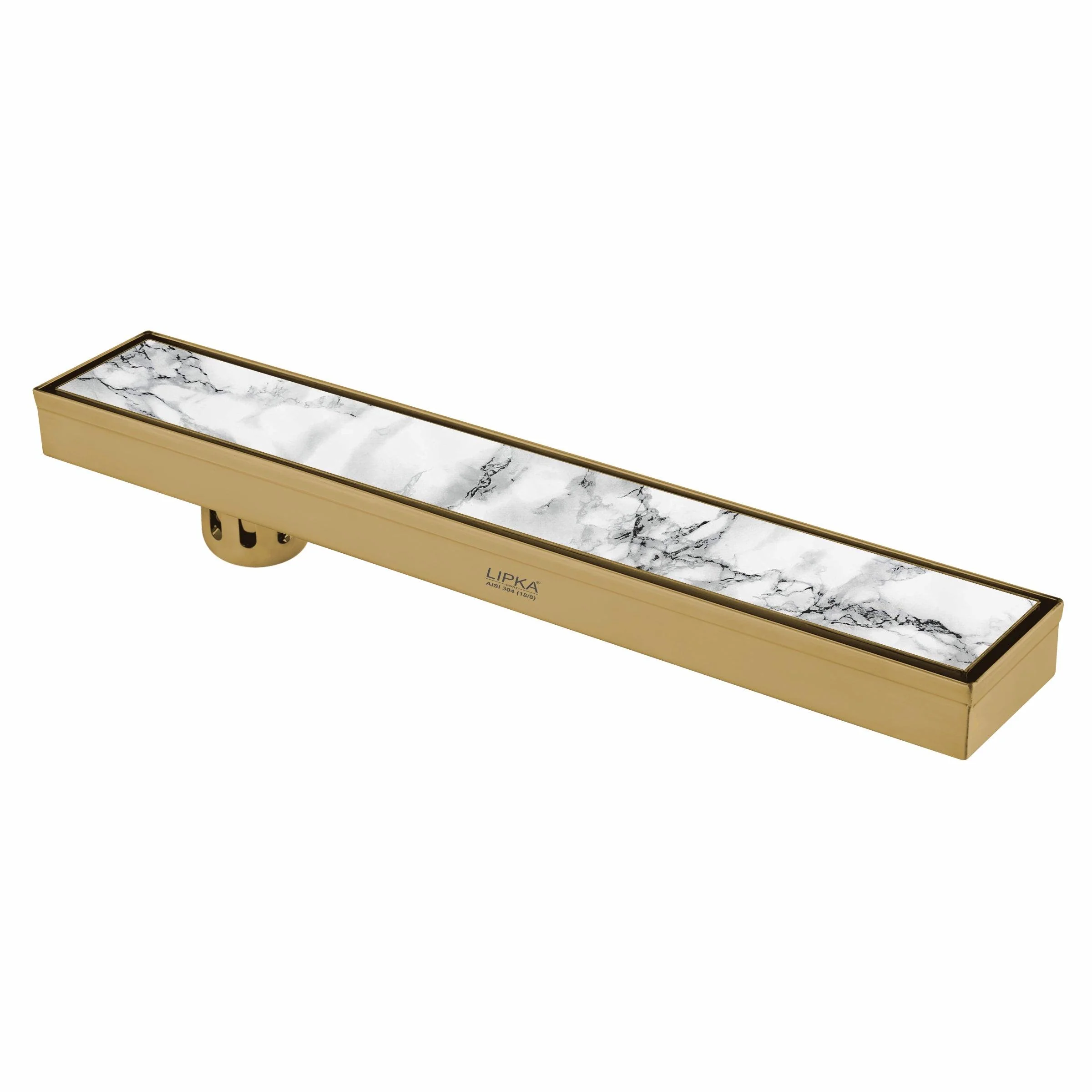 Marble Insert Shower Drain Channel - Yellow Gold (24 x 3 Inches) - LIPKA