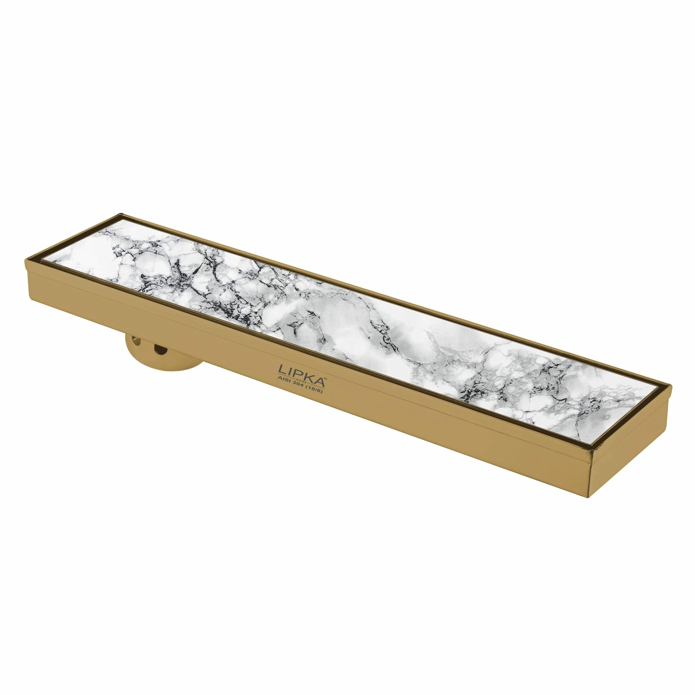 Marble Insert Shower Drain Channel - Yellow Gold (24 x 4 Inches) - LIPKA