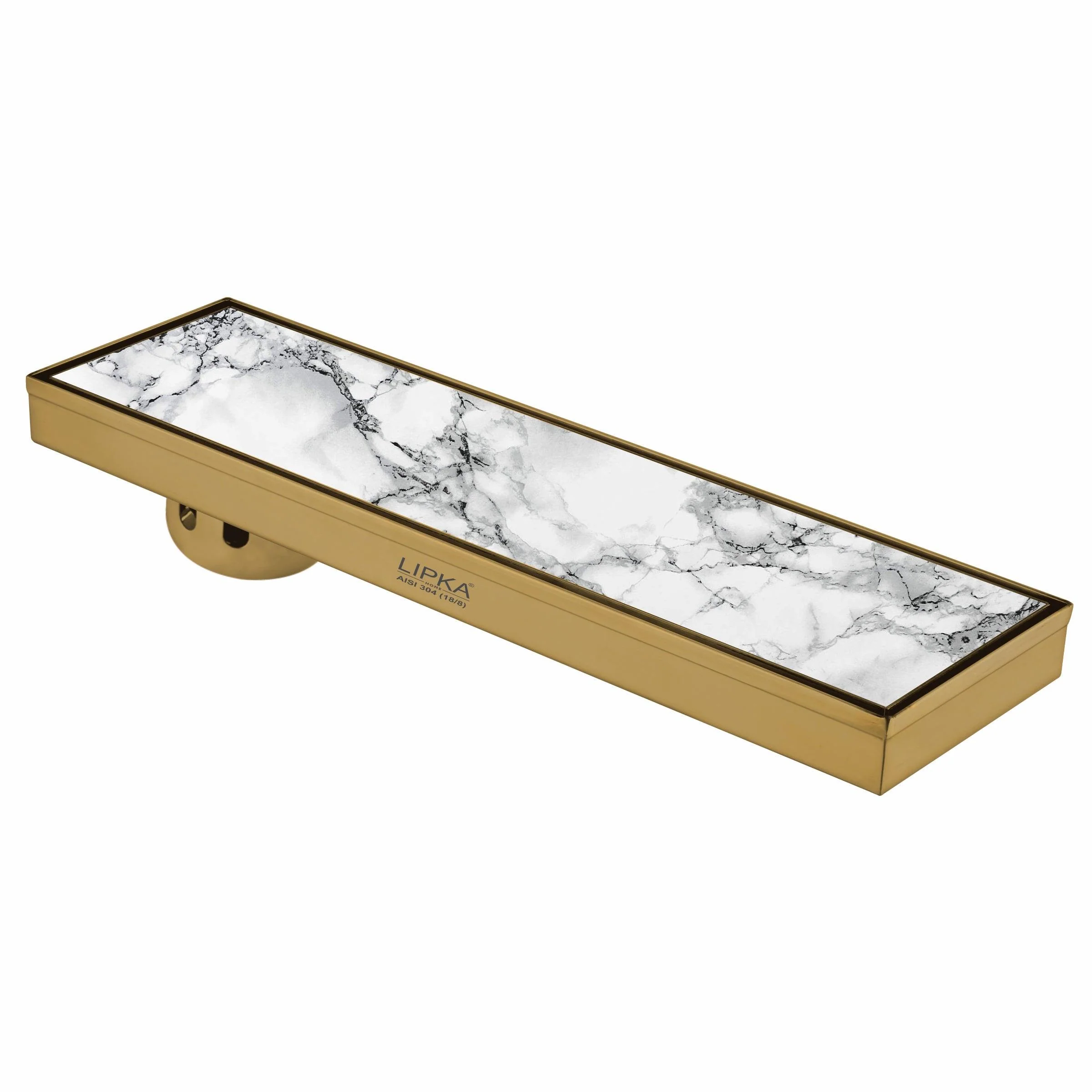 Marble Insert Shower Drain Channel - Yellow Gold (24 x 5 Inches) - LIPKA