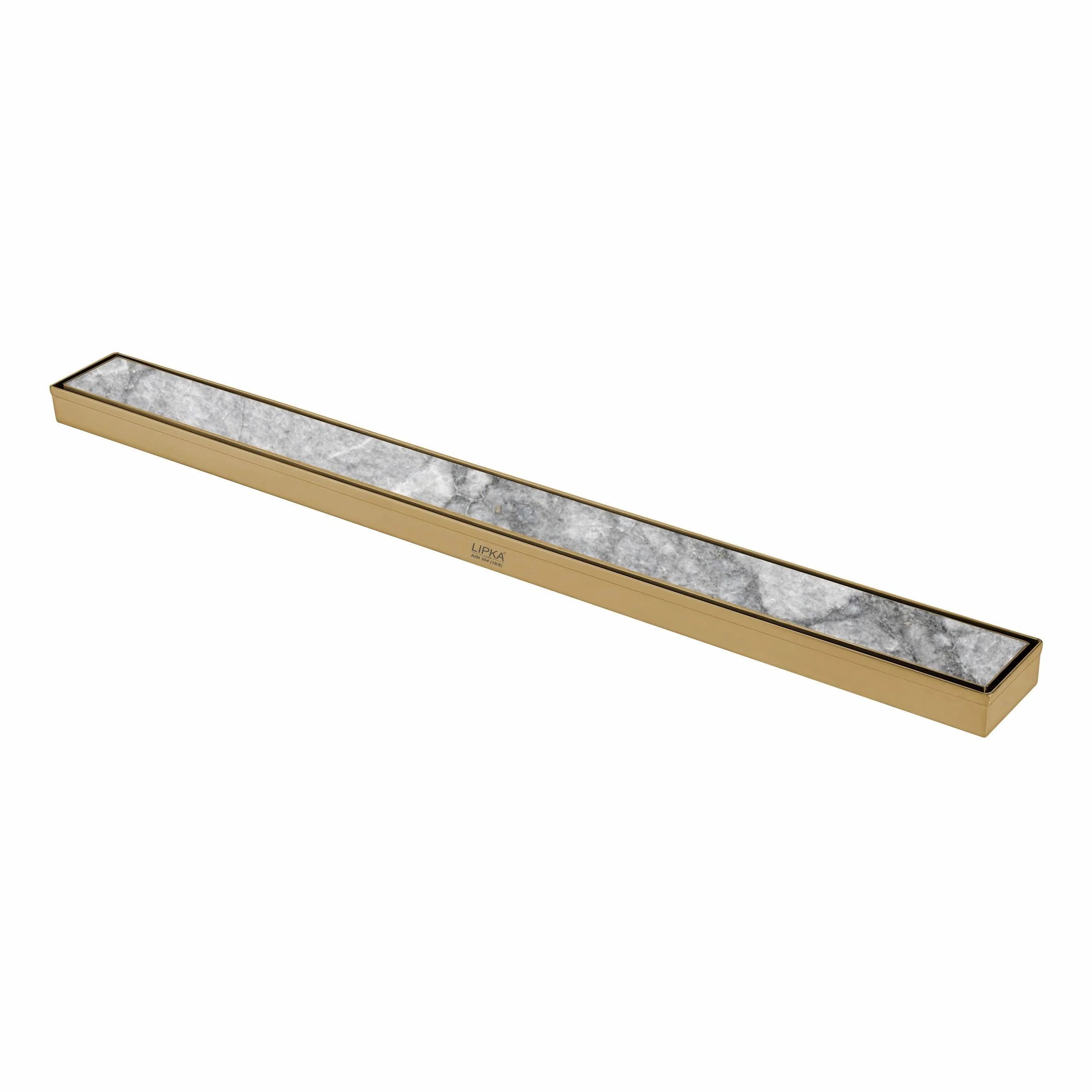 Marble Insert Shower Drain Channel - Yellow Gold (32 x 2 Inches) - LIPKA