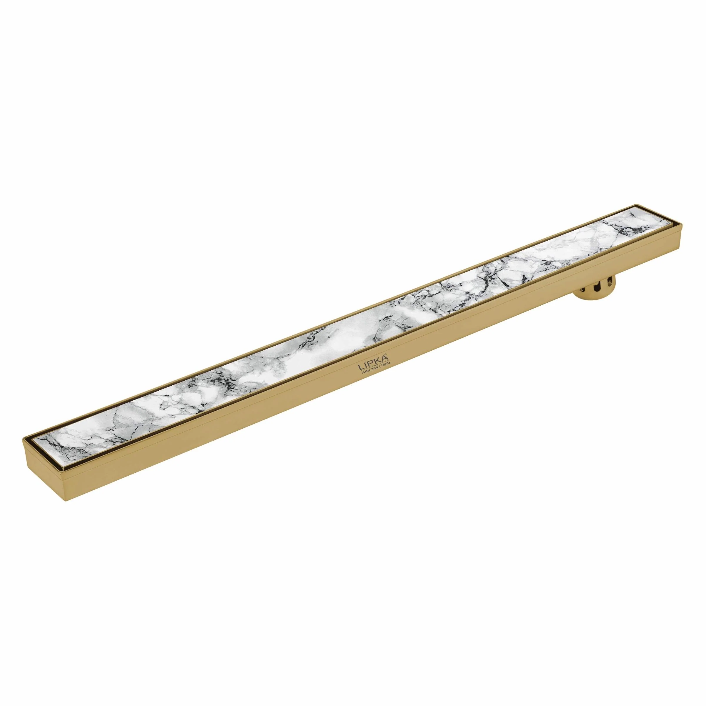 Marble Insert Shower Drain Channel - Yellow Gold (36 x 3 Inches) - LIPKA