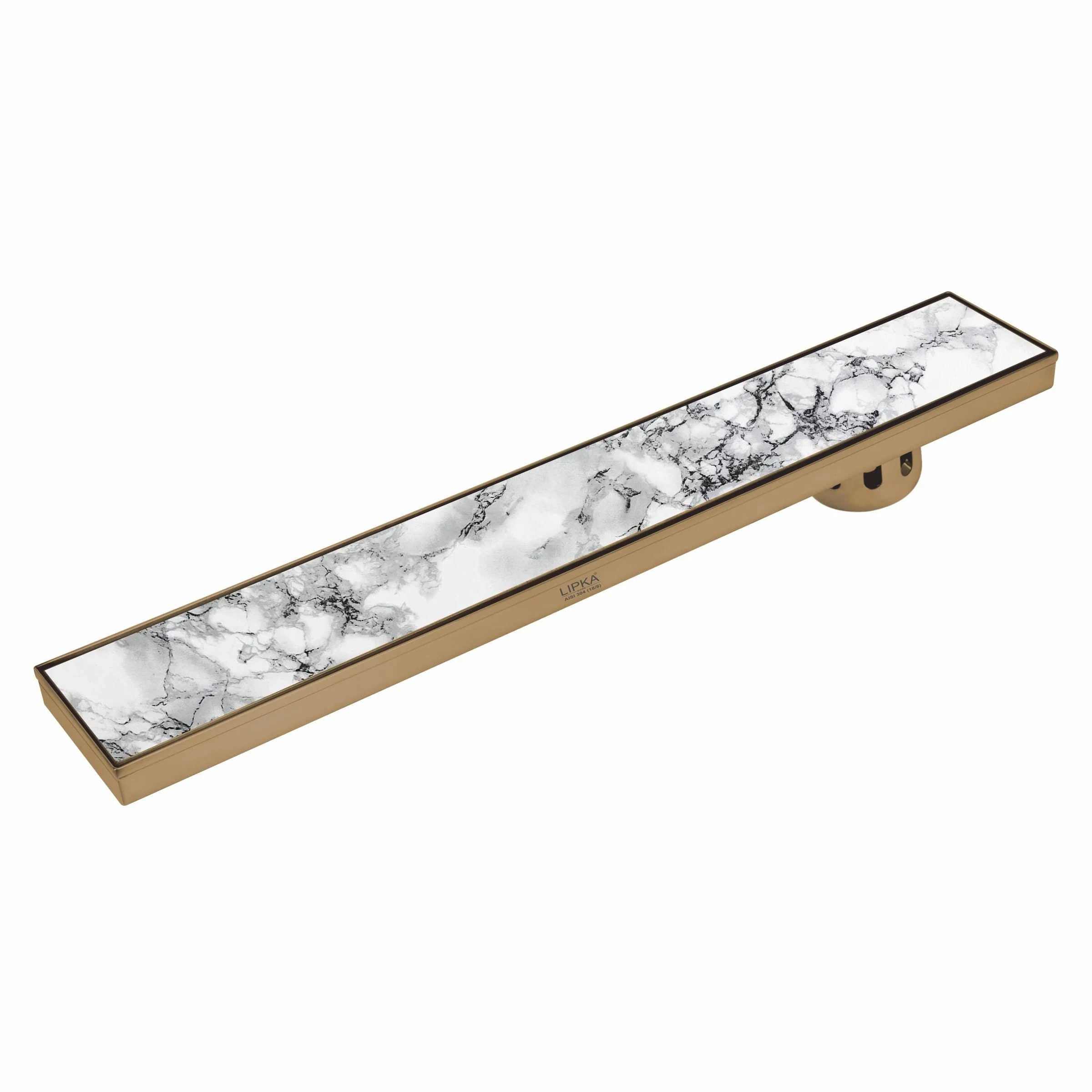 Marble Insert Shower Drain Channel - Yellow Gold (36 x 5 Inches) - LIPKA