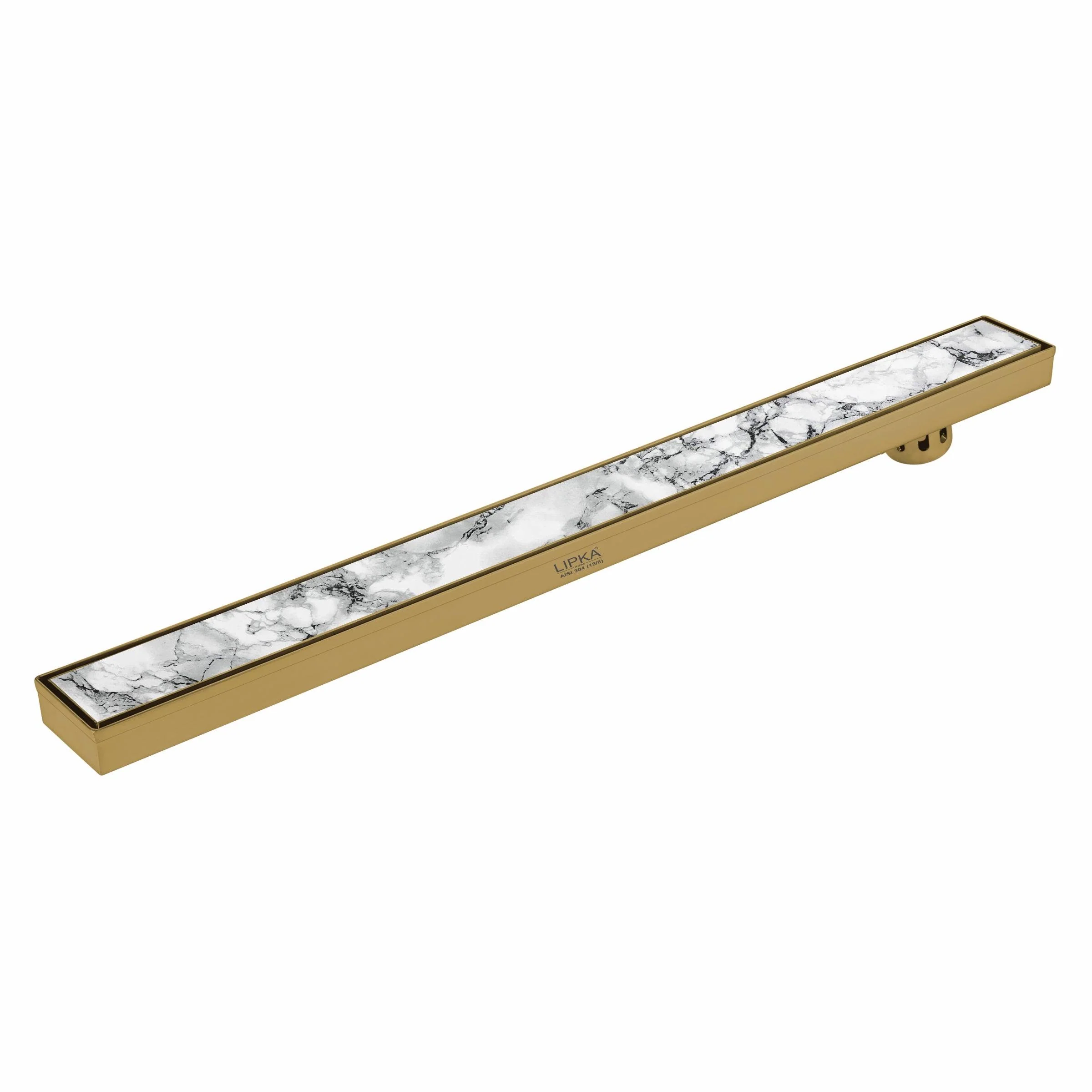 Marble Insert Shower Drain Channel - Yellow Gold (40 x 3 Inches) - LIPKA