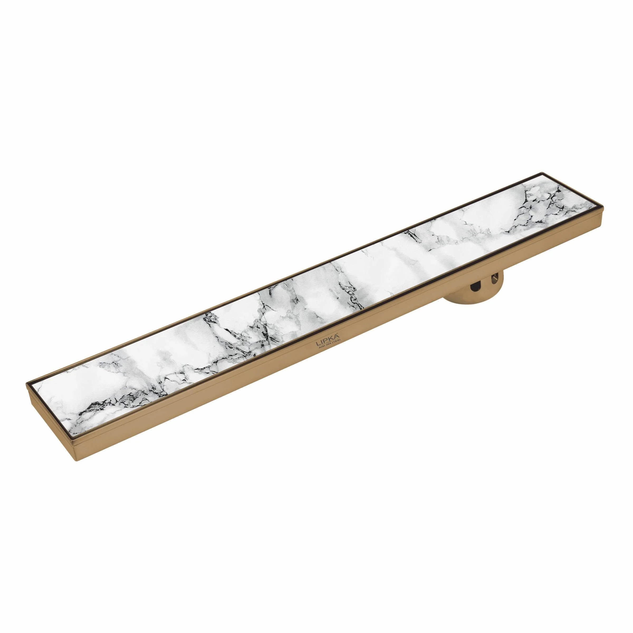 Marble Insert Shower Drain Channel - Yellow Gold (40 x 4 Inches) - LIPKA