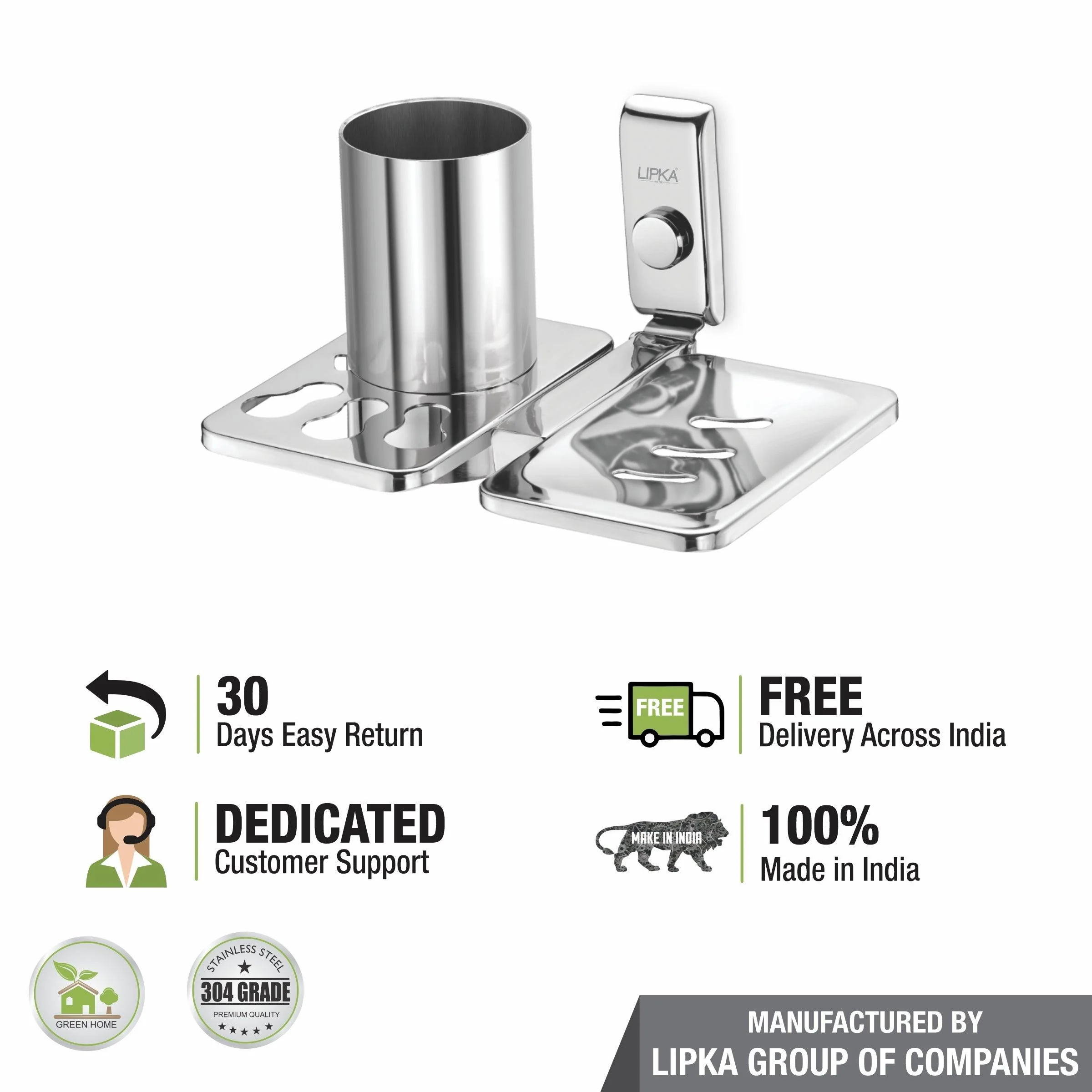 Navigate Soap Dish with Tumbler Holder (304-SS) - LIPKA - Image 2